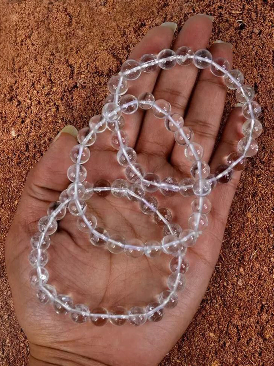 Sukhad Clear Quartz Charm Bracelet Set Of 2