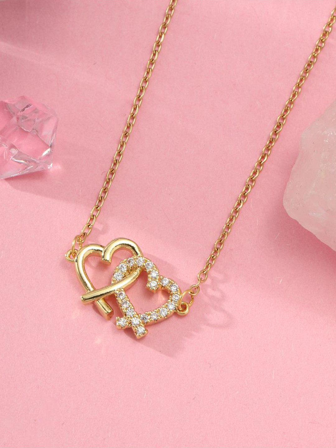 SALTY Pack of 2 Women Linked Hearts Necklace