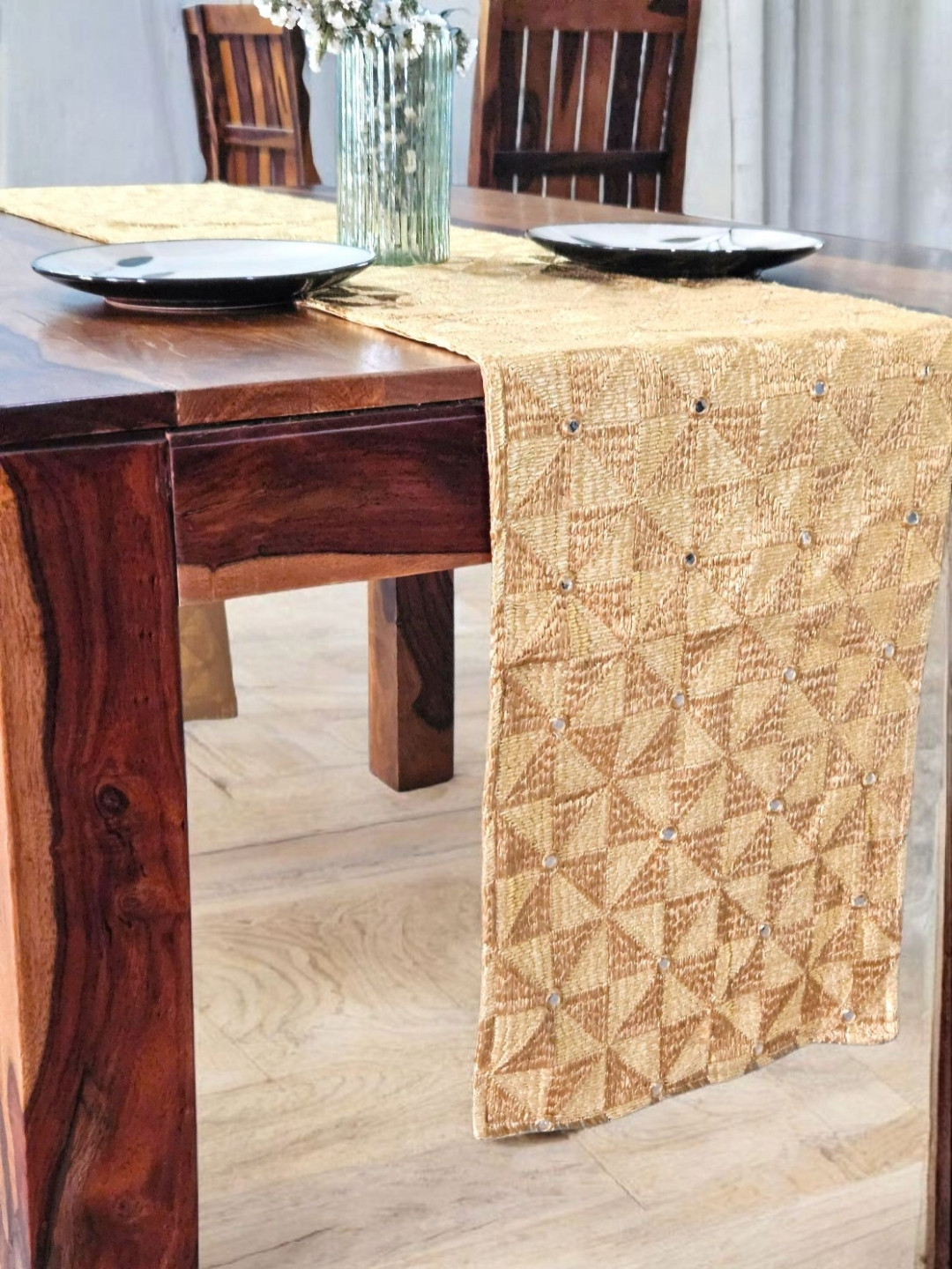 Feels Like Home Sunakkhi Collection Beige Phulkari Table Runner