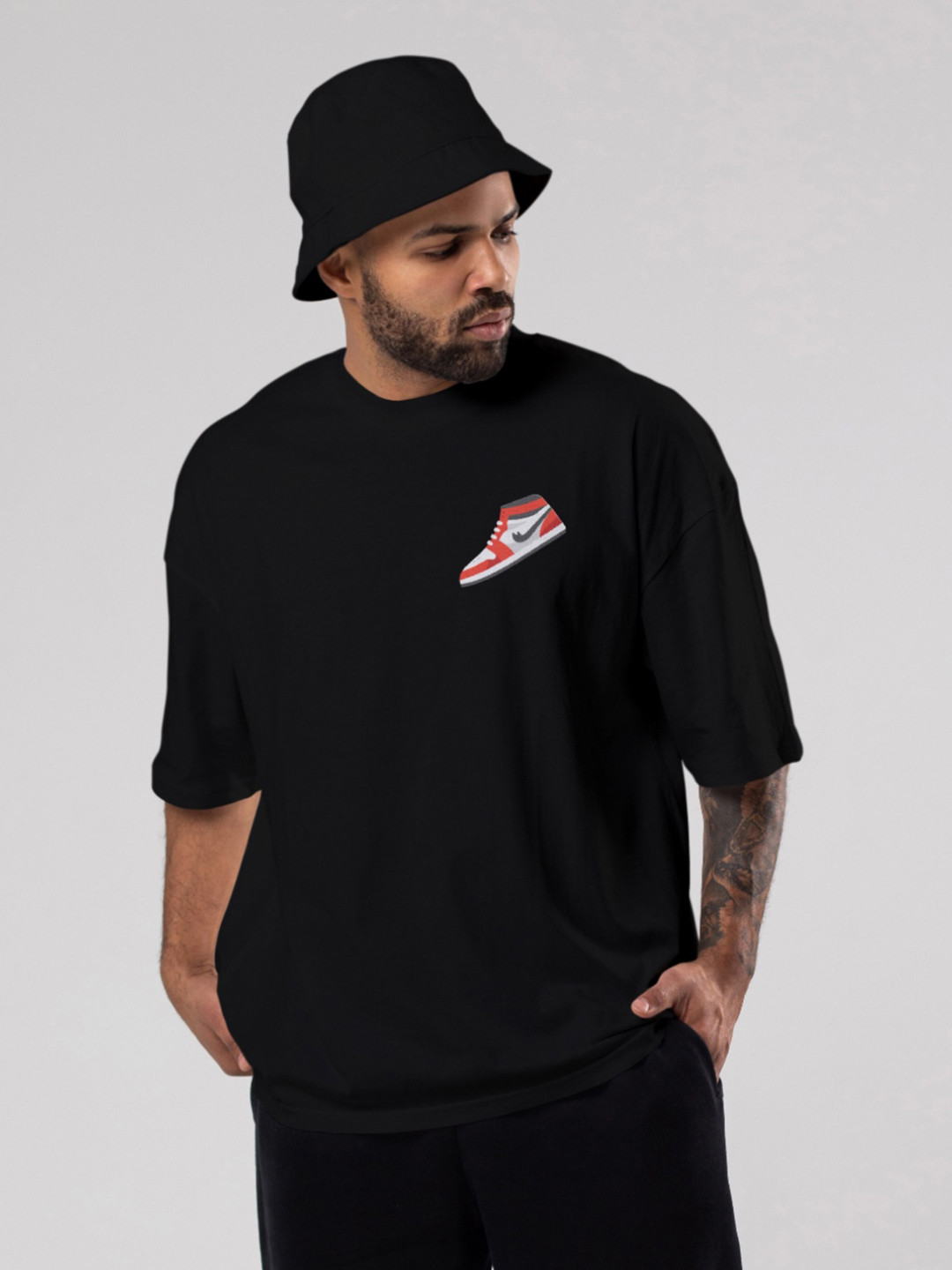 Oversized Graphic Printed Drop-Shoulder Cotton T-Shirt