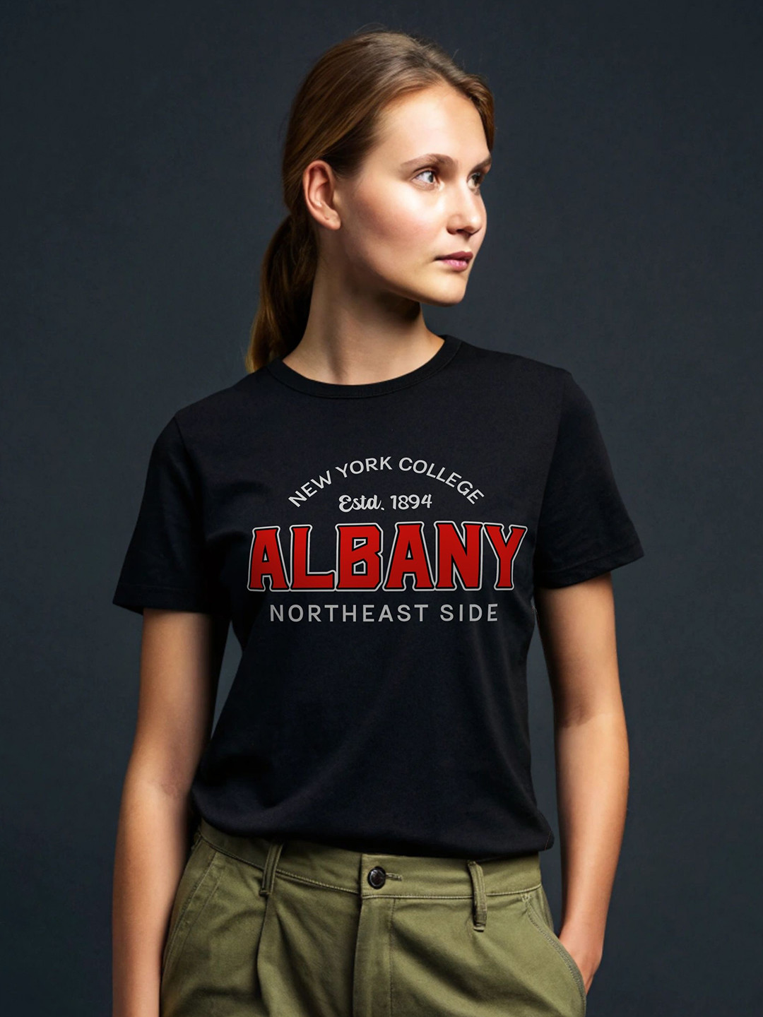 DDressBerry Typography Printed Round Neck Cotton Slim Fit T-shirt