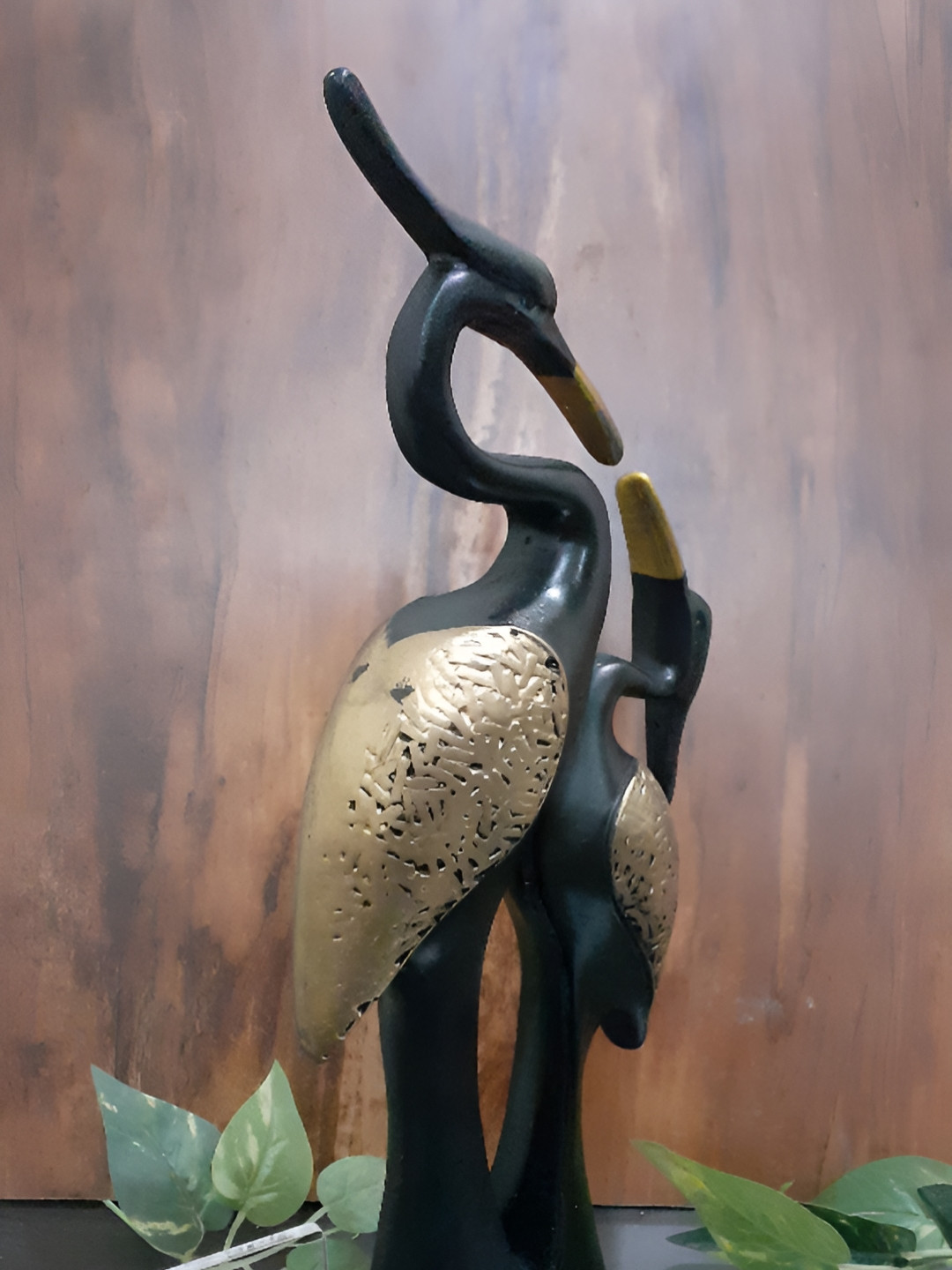 Afterstitch Swan Duck Black Polyresin Matte Living Room Small Showpiece -