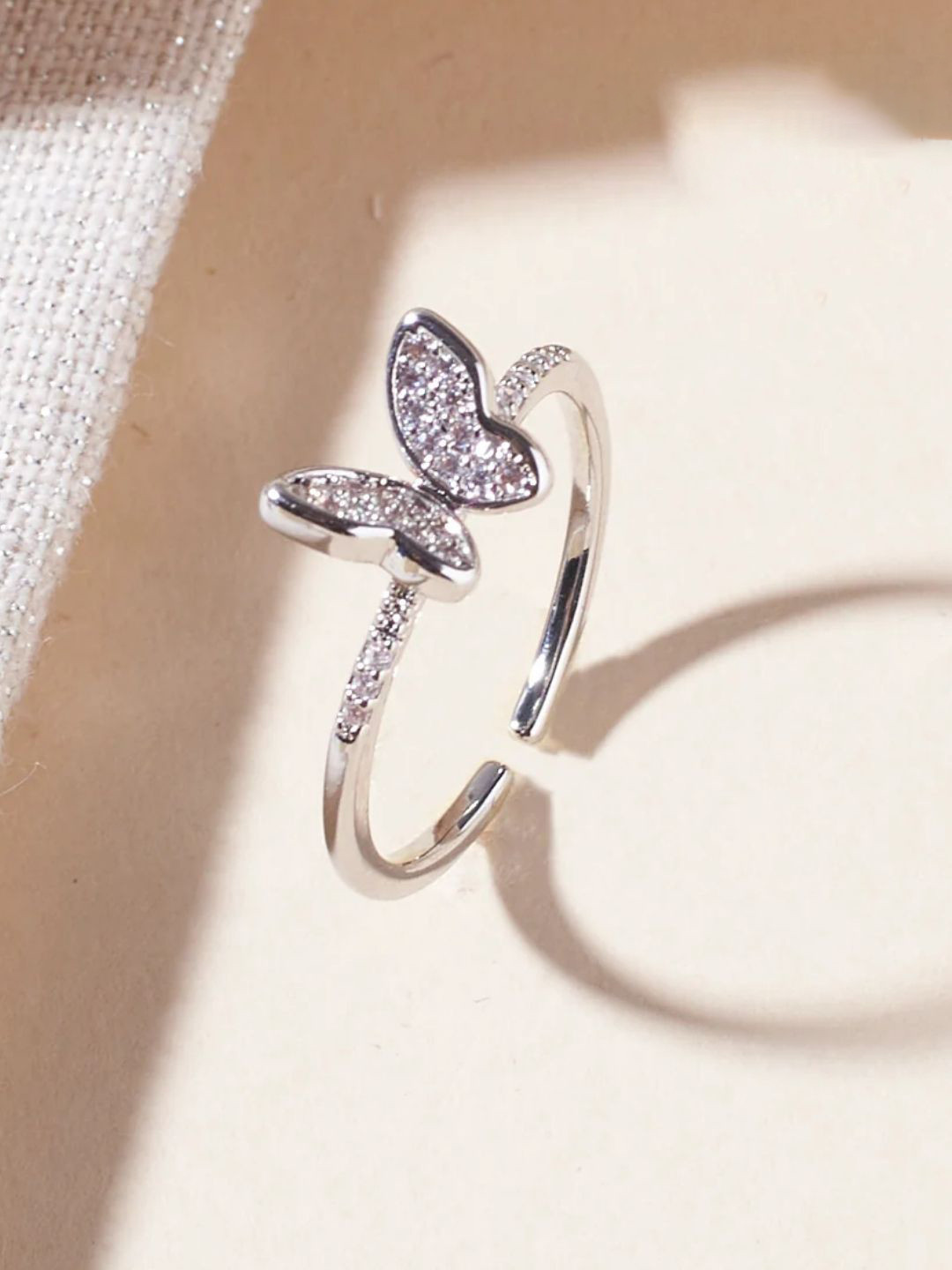 SALTY Pack of 2 Women Hollis Studded Butterfly Silver Ring