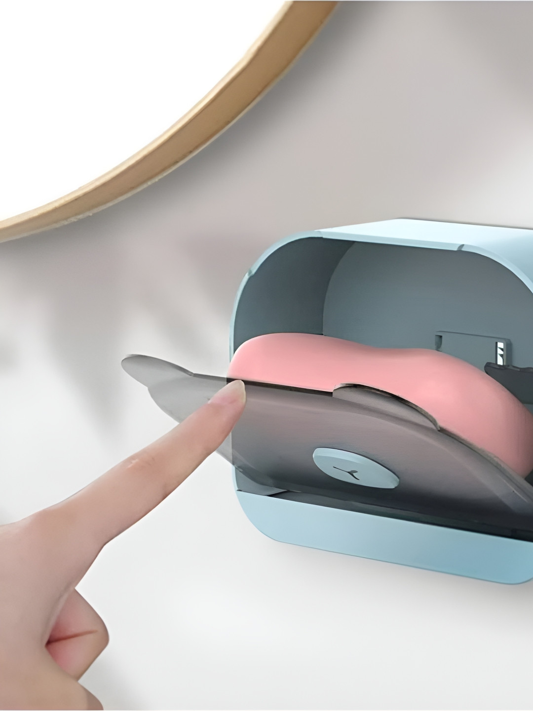 upkaranwale Blue & Grey Solid Plastic Soap Dispenser