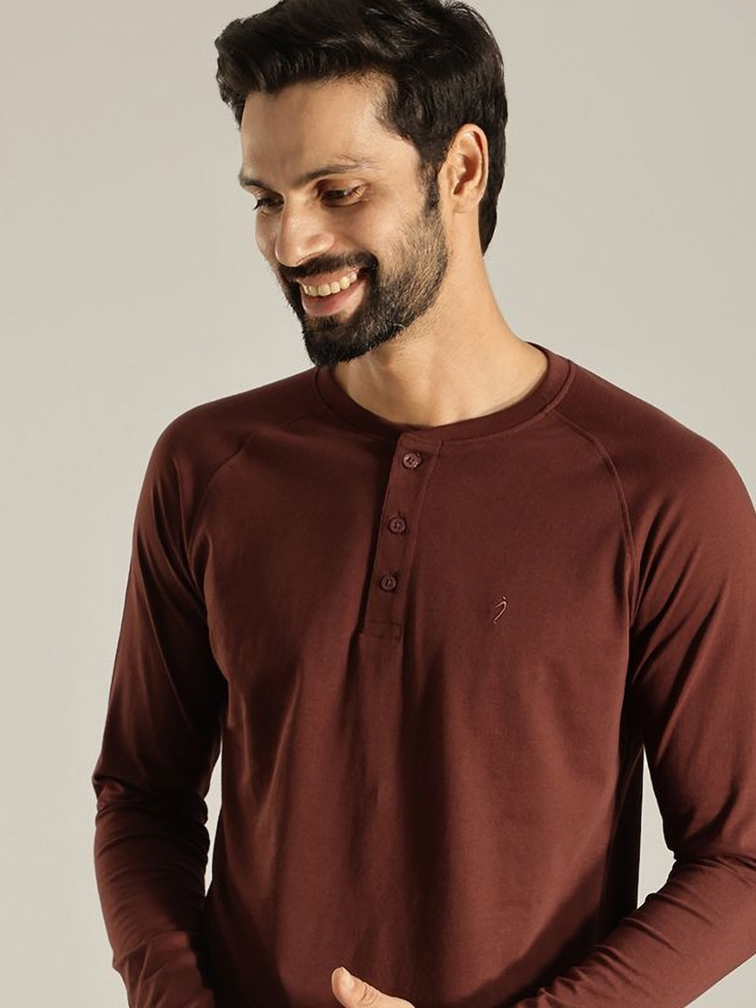 Indian Terrain Henley Neck Cotton T-shirt