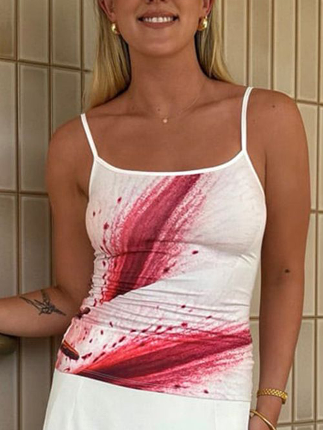 StyleCast x Revolte Tie and Dye Shoulder Straps Tank Top