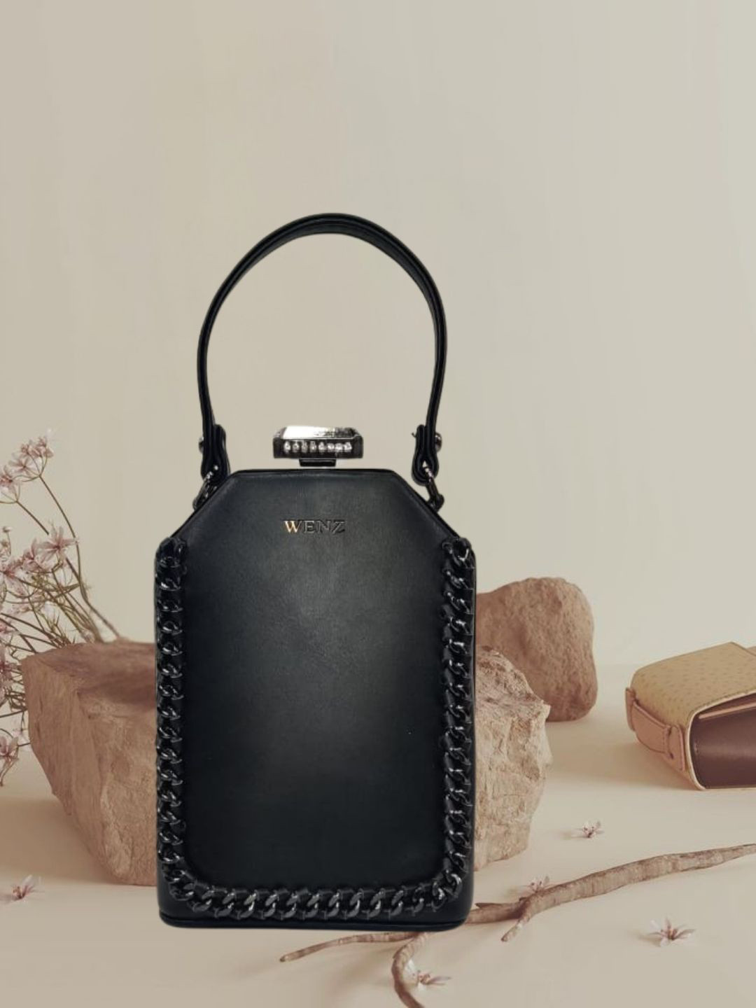 Wenz Embellished Quilted Box Clutch