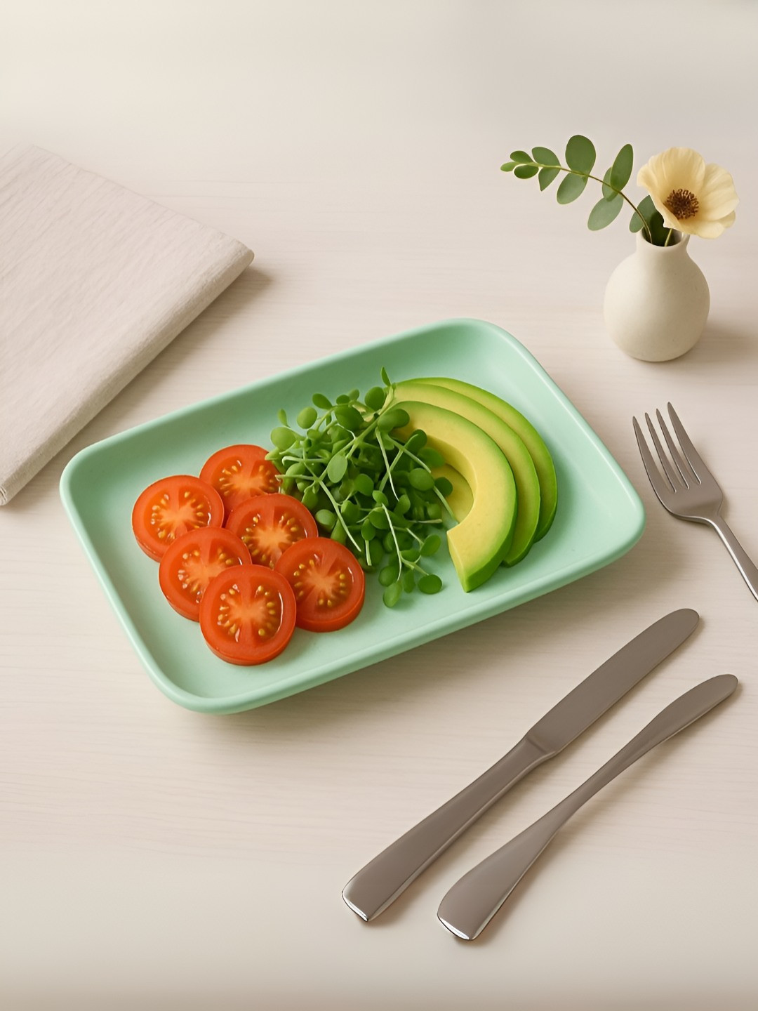 Myntra Elegant Homes Green 2 Pieces Bamboo Eco-Friendly Wheat Straw Plate