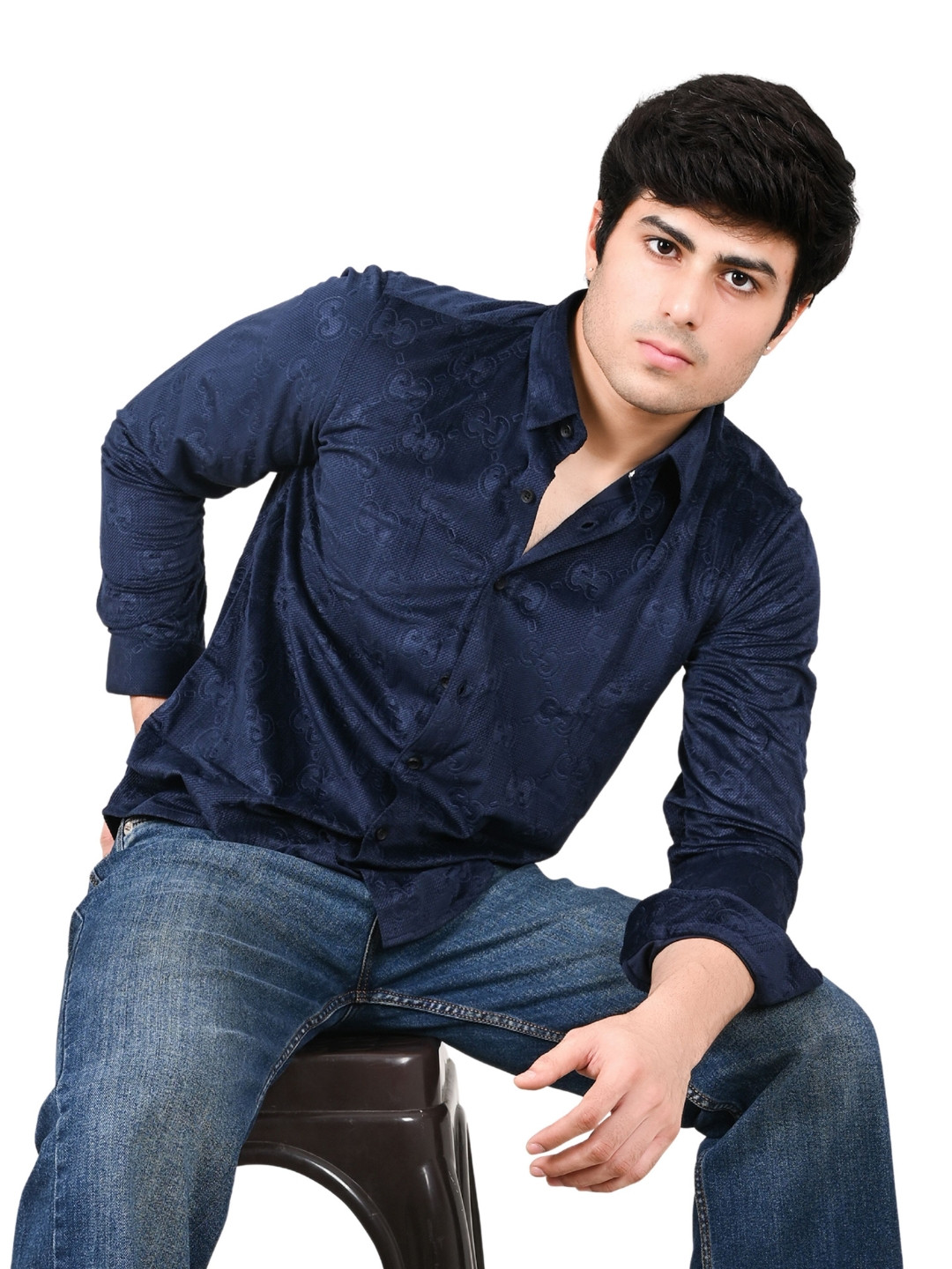 Suture Craft Imported Velvet Imposing Textured Standard Slim Fit Casual Shirt