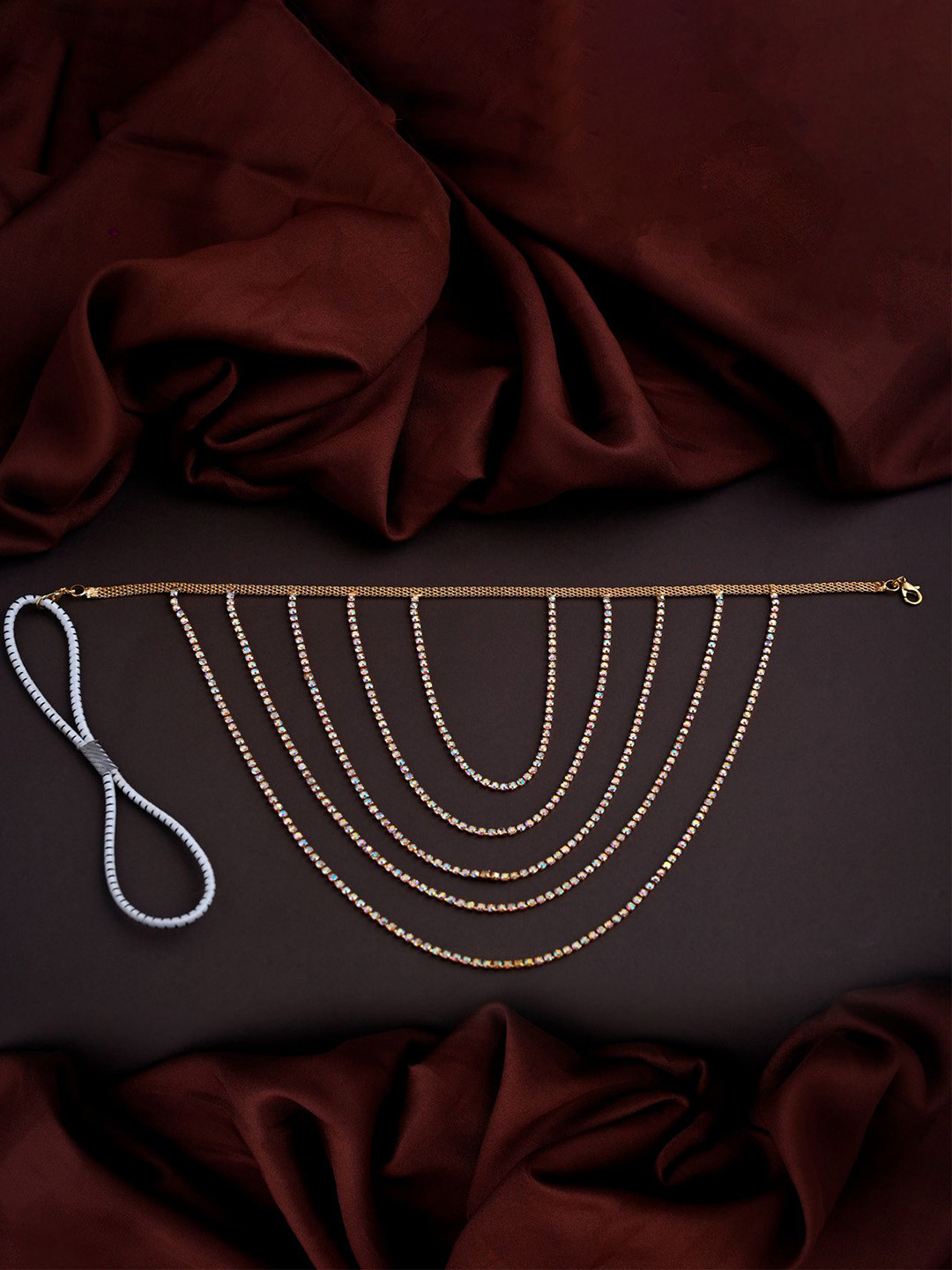 VAMA Set OF 3 Stone Studded Thigh Chain