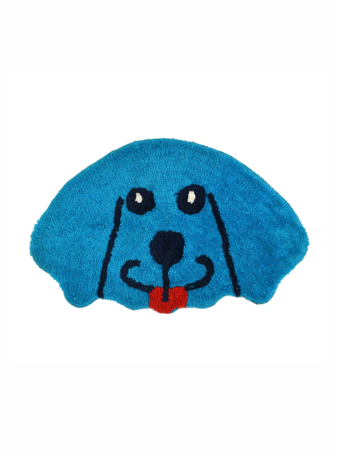 FINE TEX WORLD Blue & Black Patterned Microfibre Dog Shaped Anti-Skid Doormat