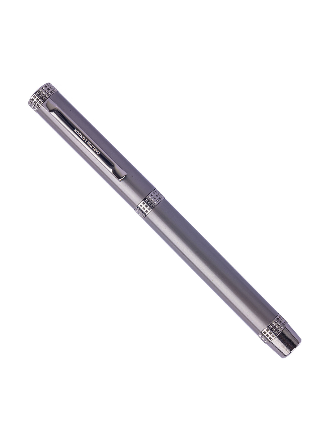 Carlton London  Brown Metallic Finish With Textured Grip Bands Pen