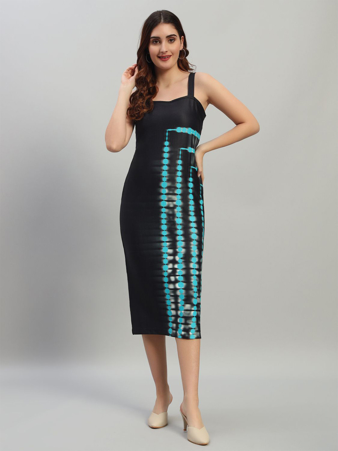 Attire Empire Women 1 Tie and Dye Print Bodycon Midi Dress