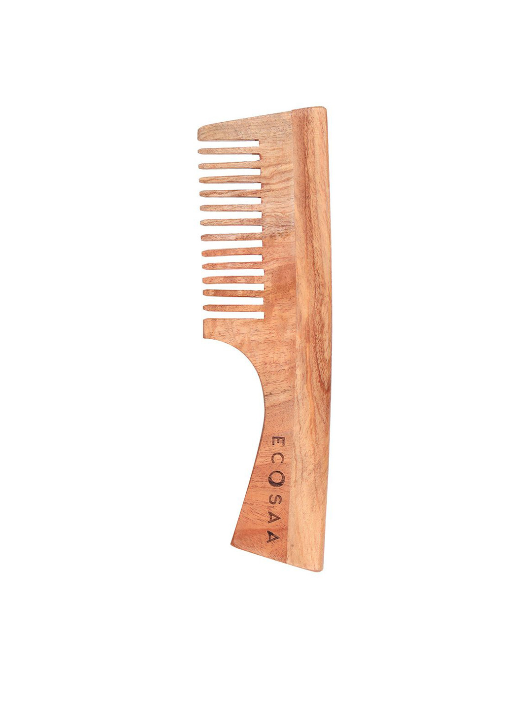 ECOSAA Bamboo Wooden Neem Comb With Grip Handle