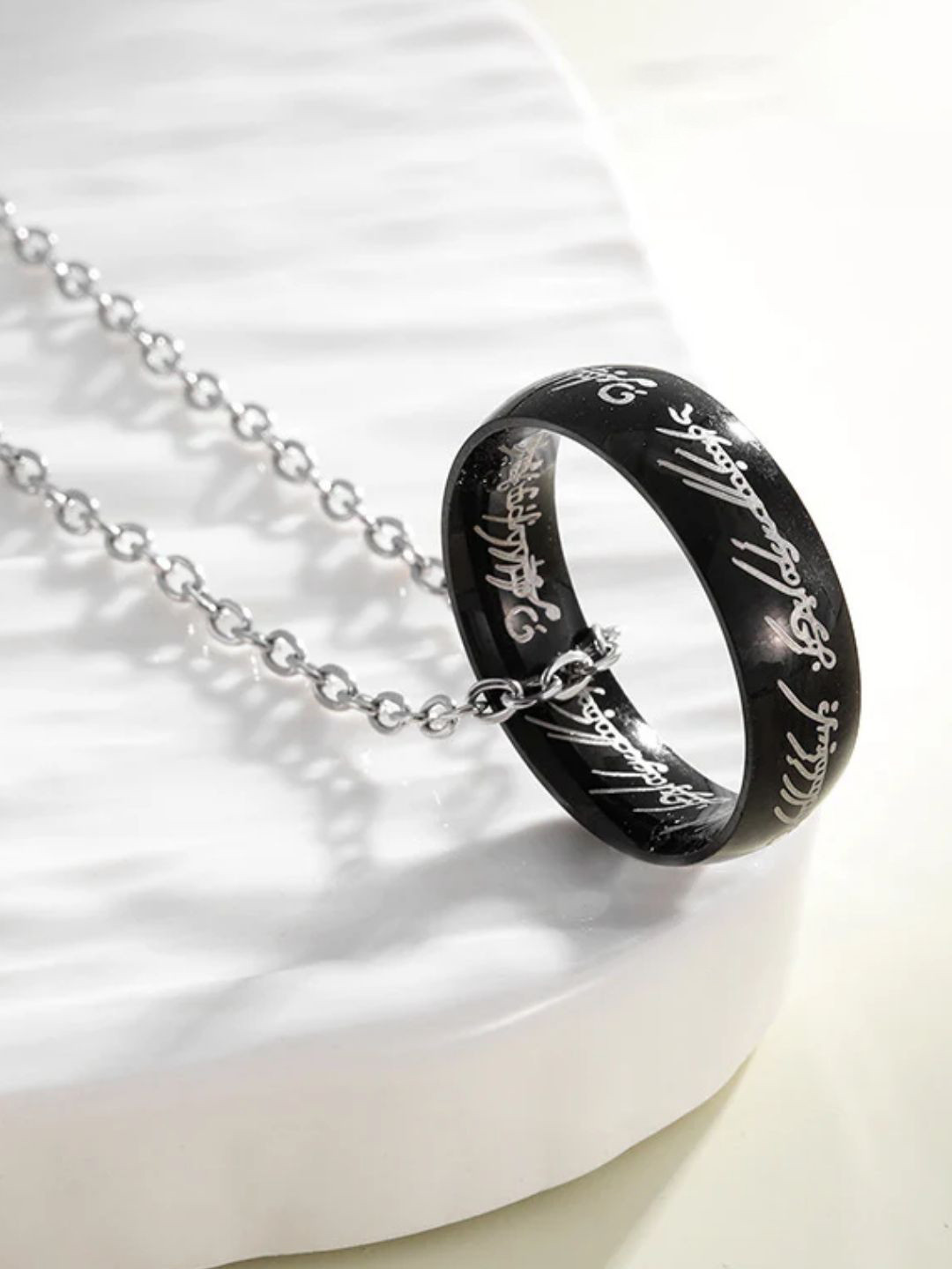 SALTY Pack of 2 Men Promise Ring Chain - Black
