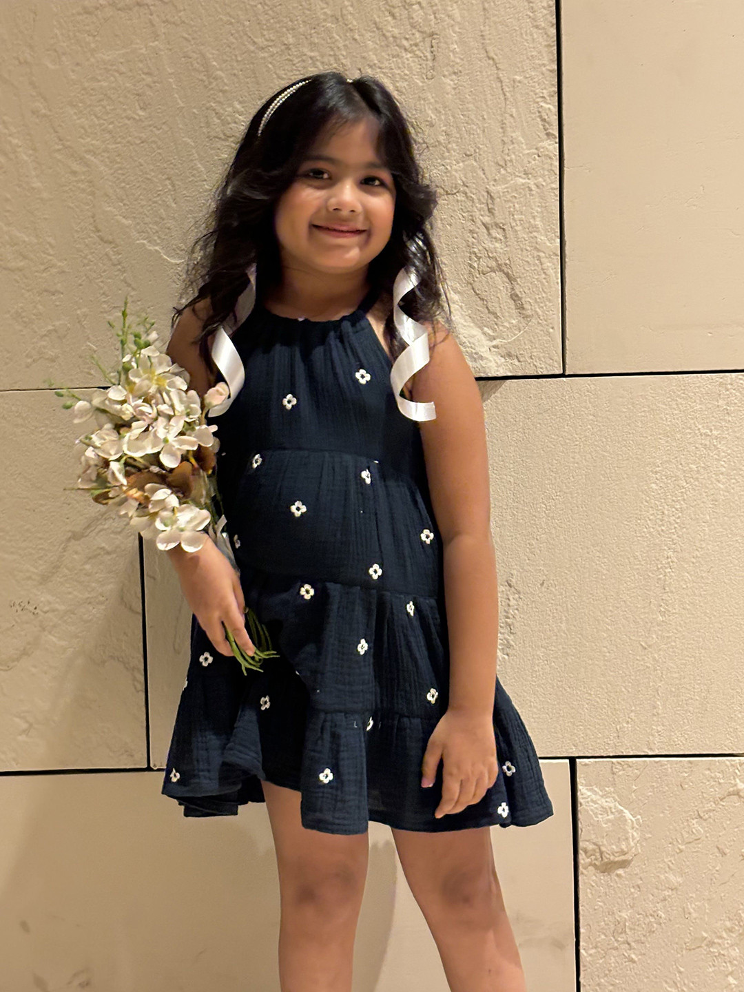 Koala Kidz Girls Floral Organic Cotton A-Line Dress