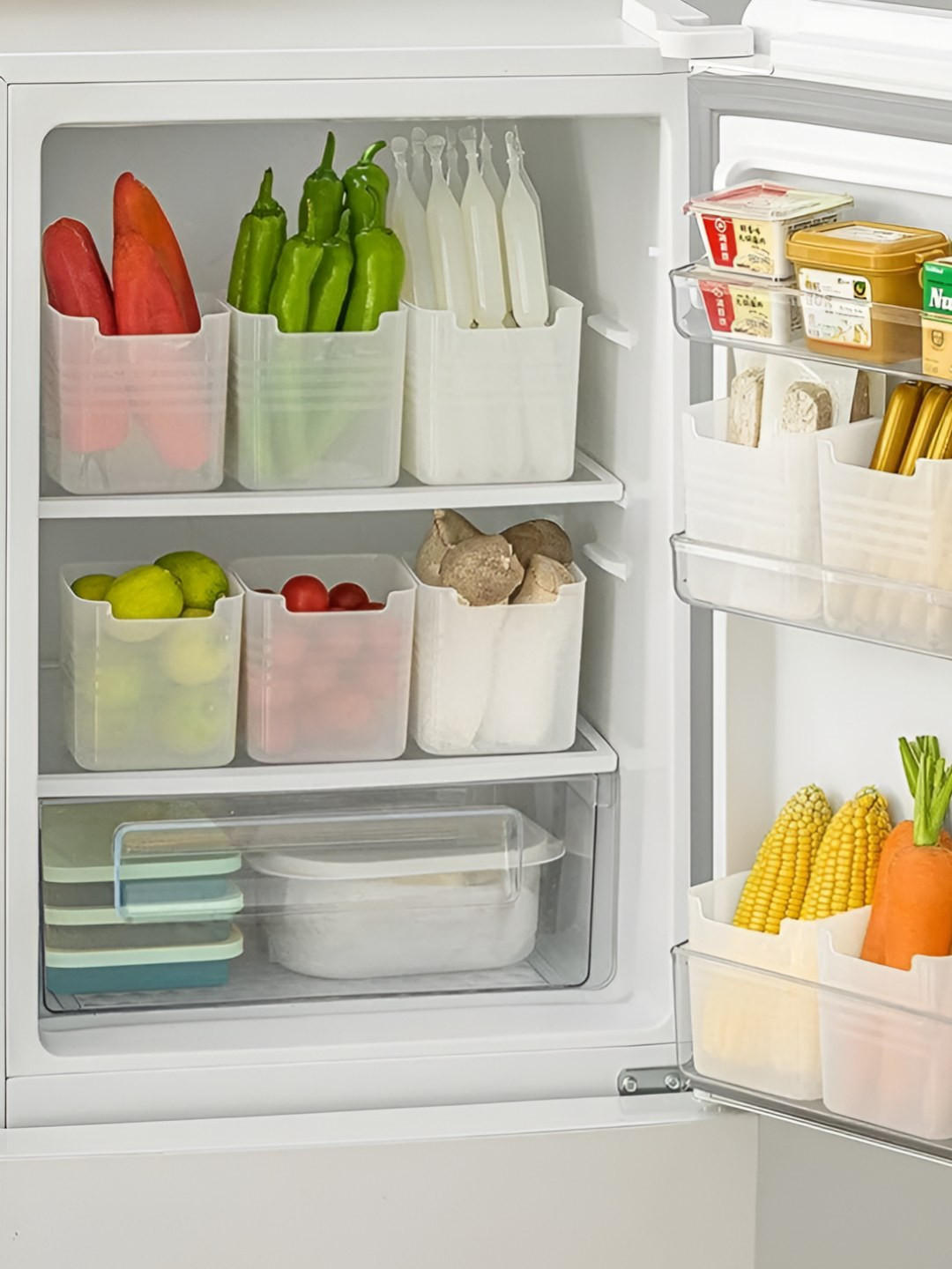 Myntra Elegant Homes Transparent Plastic Refrigerator Safe 12 Piece Flip Top Fridge Container-1L