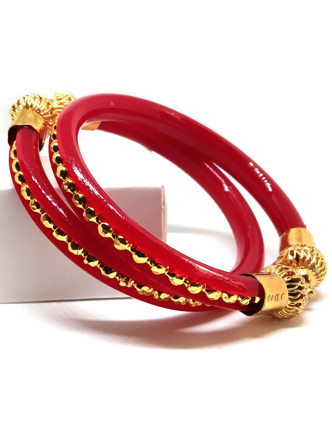 Tanvi J Set Of 4 Gold-Plated Bangles