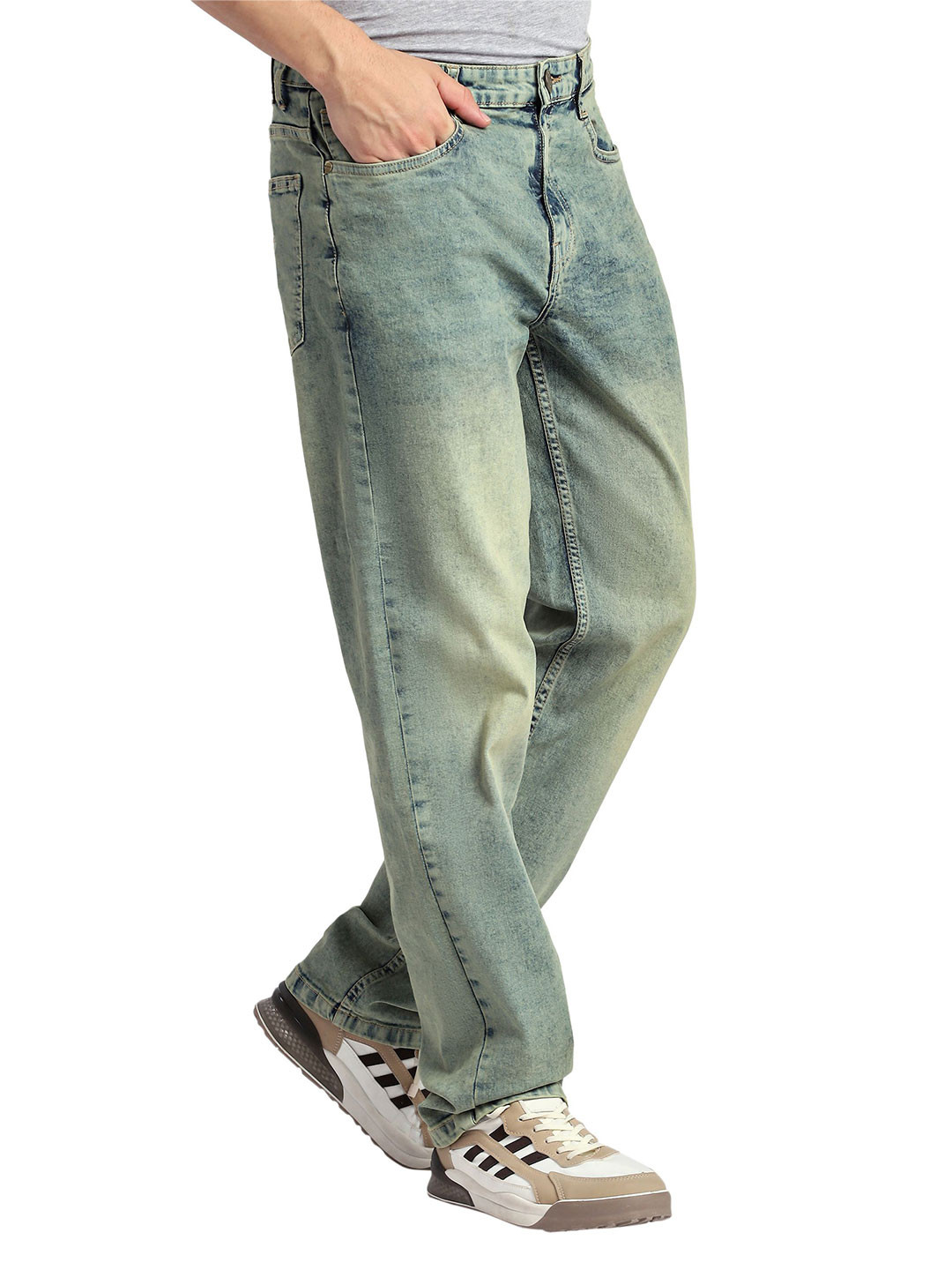 Beyoung Men Original Relexed Fit Mid-Rise Clean Look  Stretchable Jeans