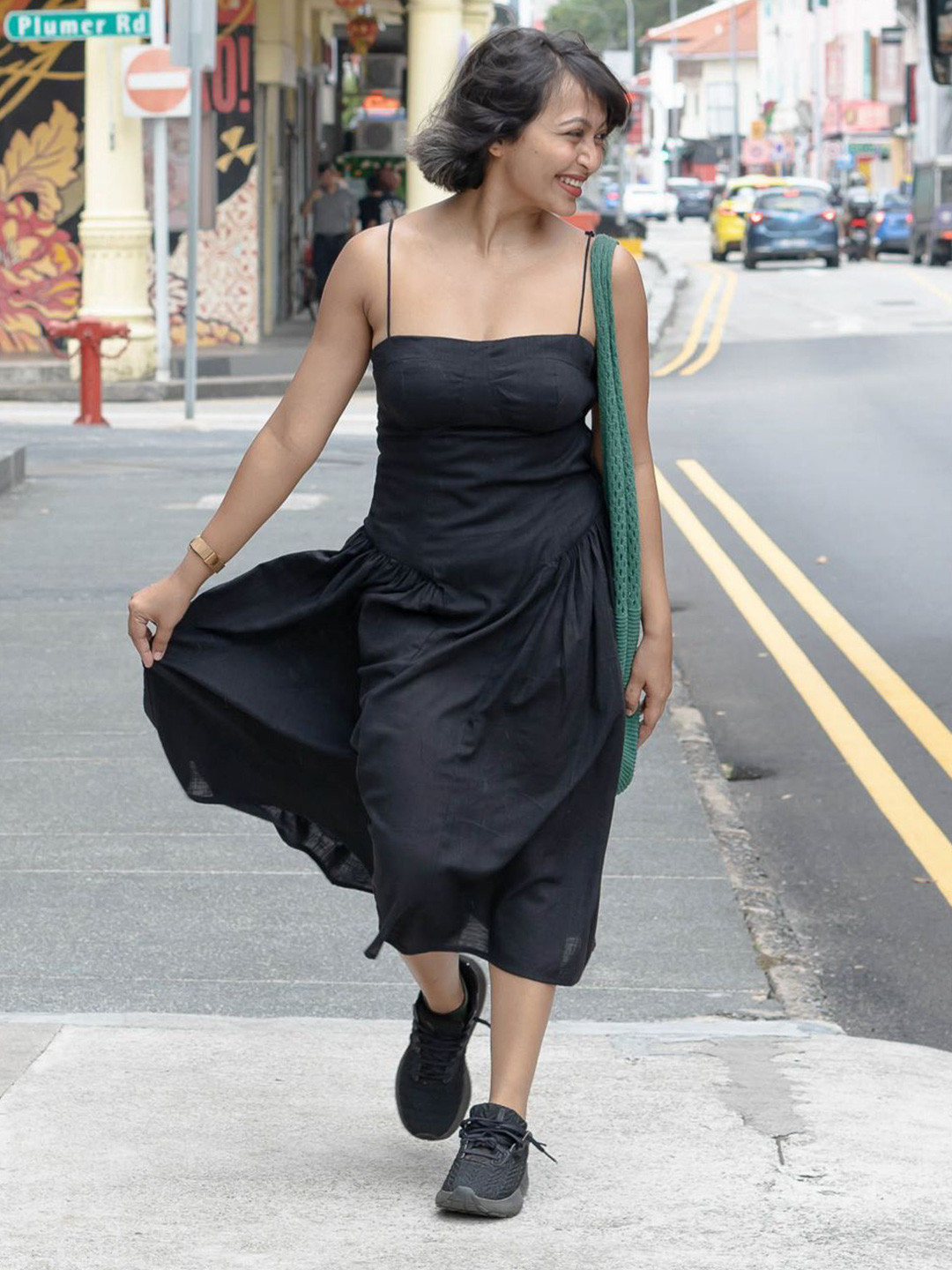 Suta Women Black Sleeveless Dress