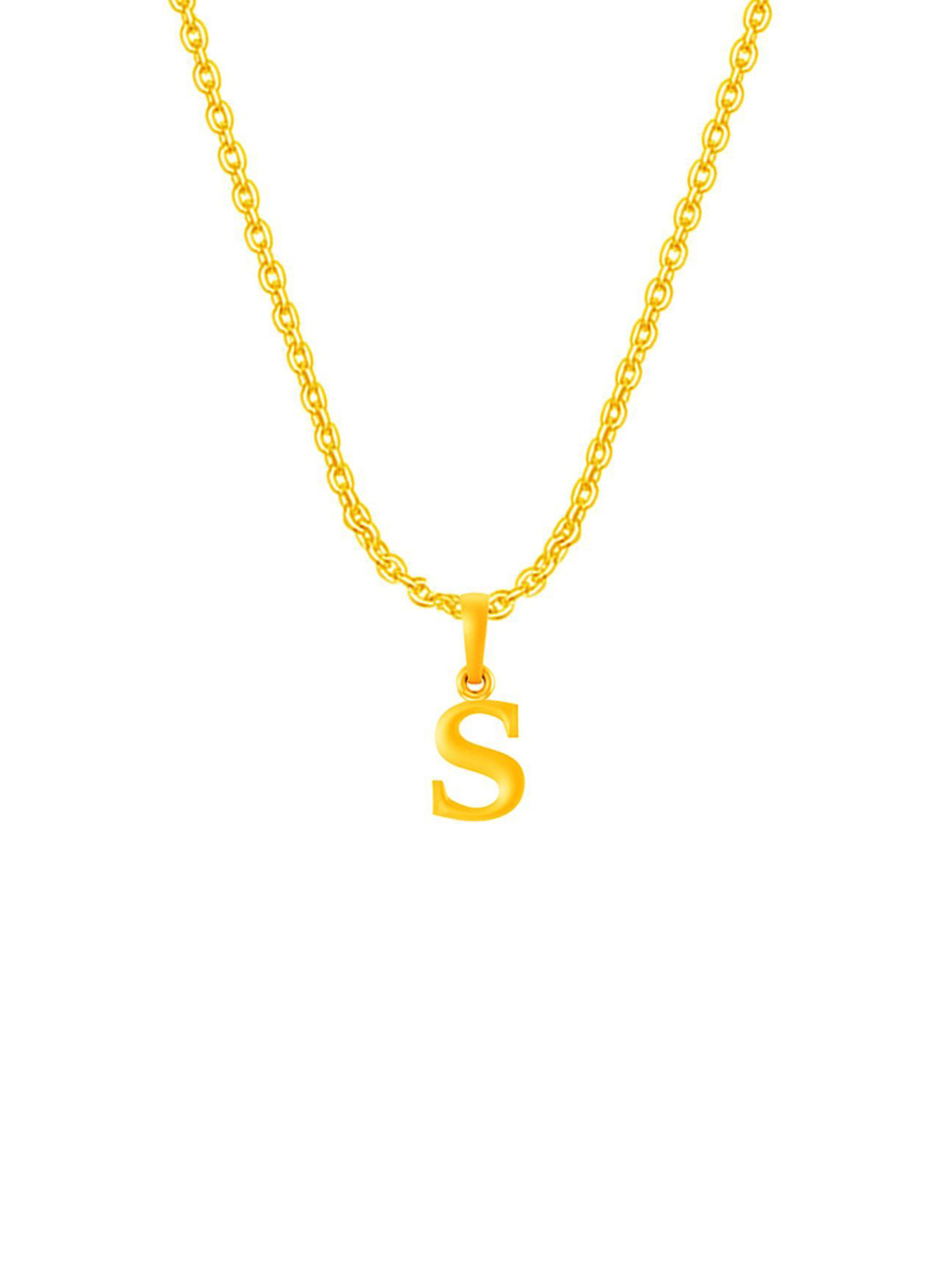 AKSHAT SAPPHIRE 92.5% Silver 22KT Gold Plated S Alphabet Pendant with Anchor Chain