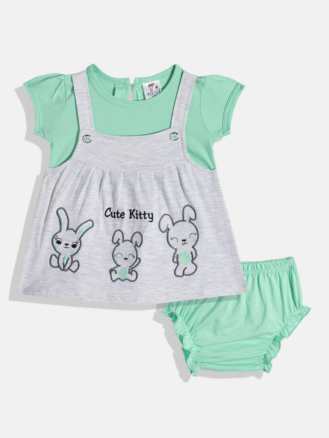 BABYMAX Infants Girls Animal Embroidered Pure Cotton Pinafore Dress