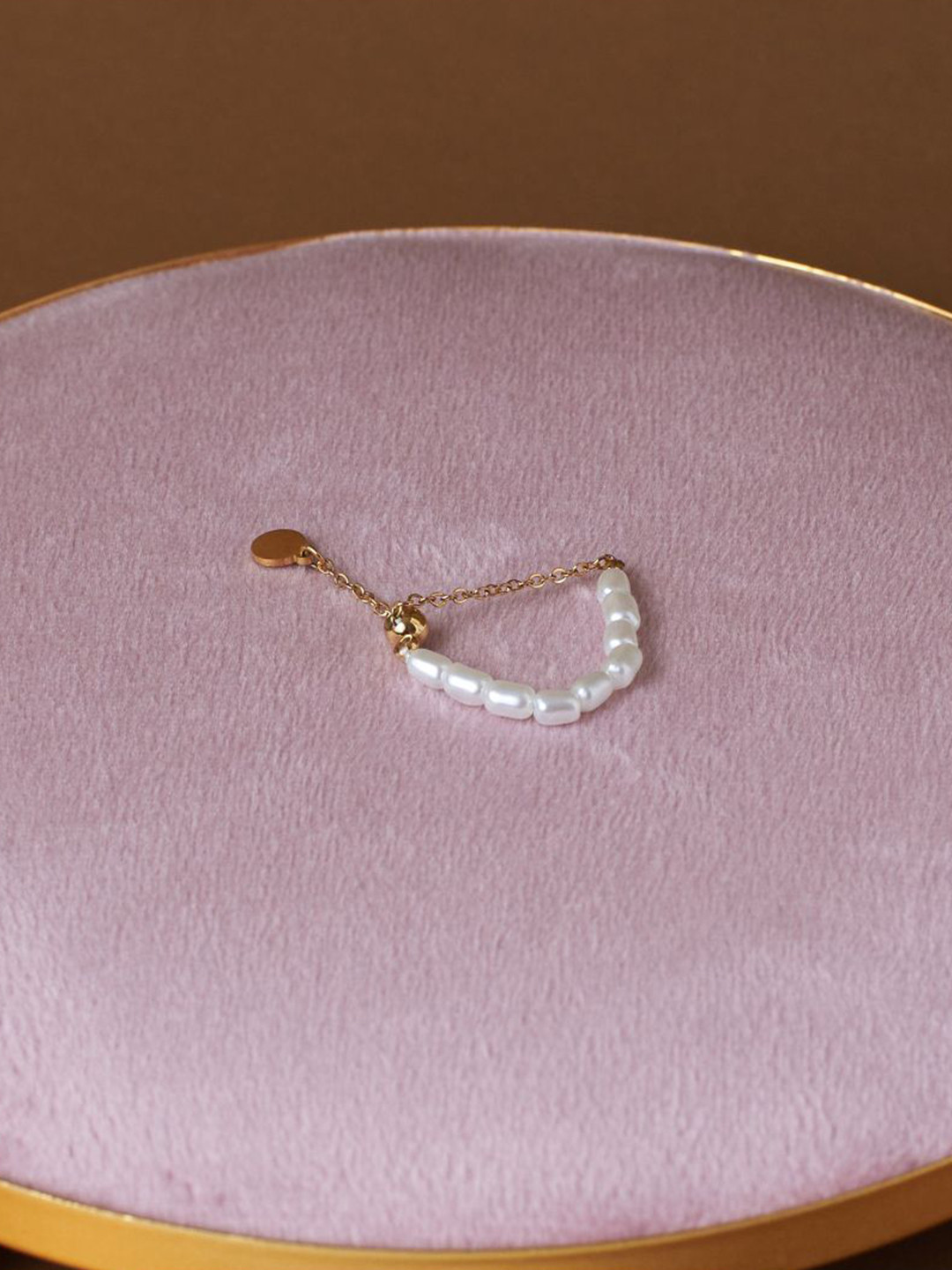 SALTY Pack of 2 Women Pearlescent Chain Ring