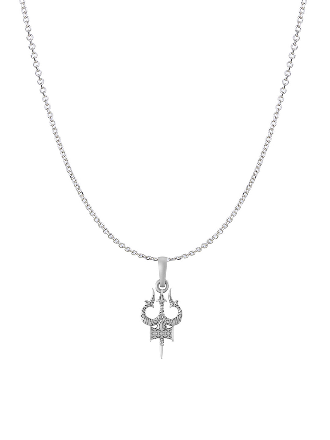 Metronaut 925 Sterling Silver Trishul Pendant With Chain