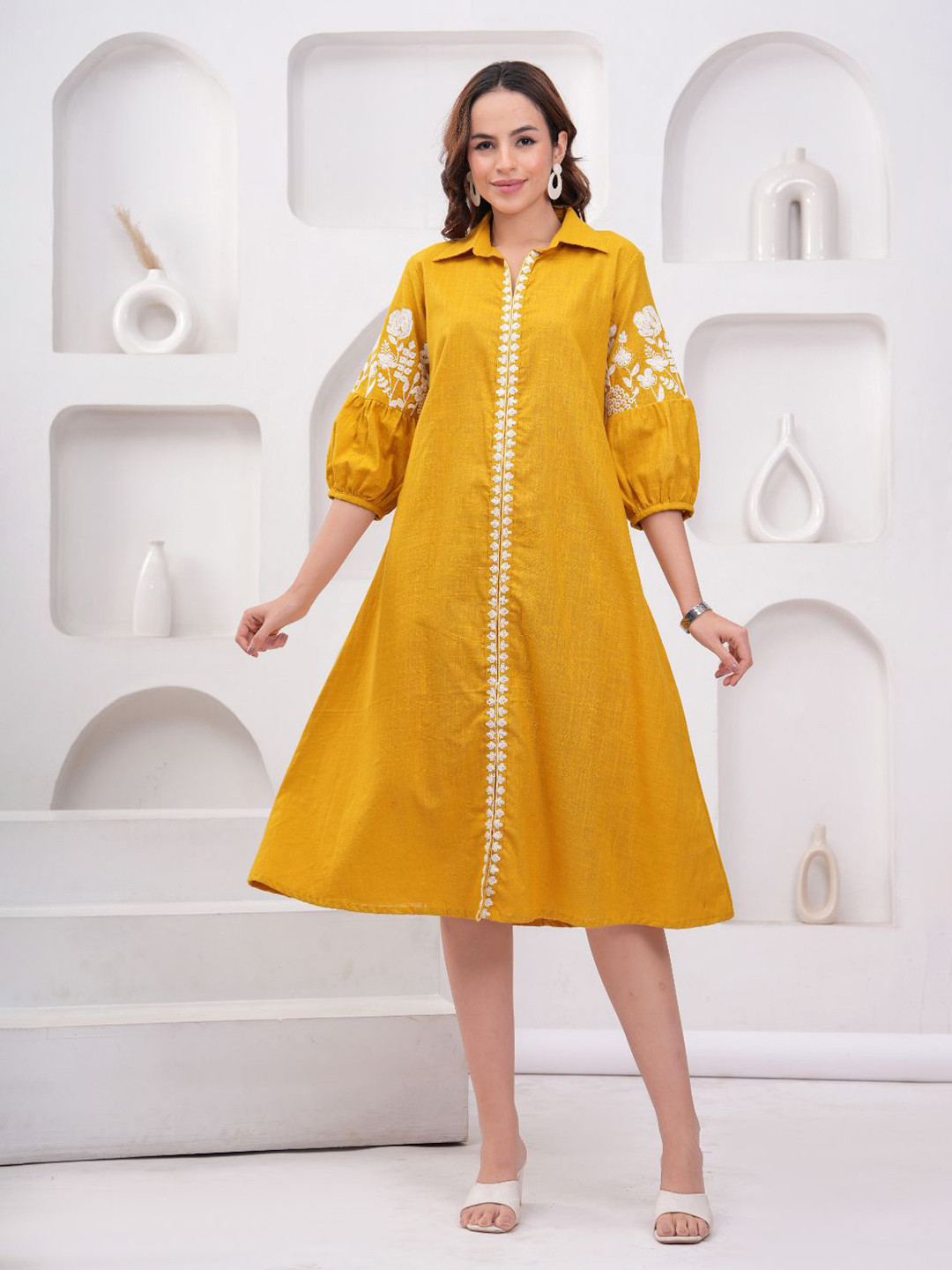 HIGHLIGHT FASHION EXPORT Women A-Line Midi Dress