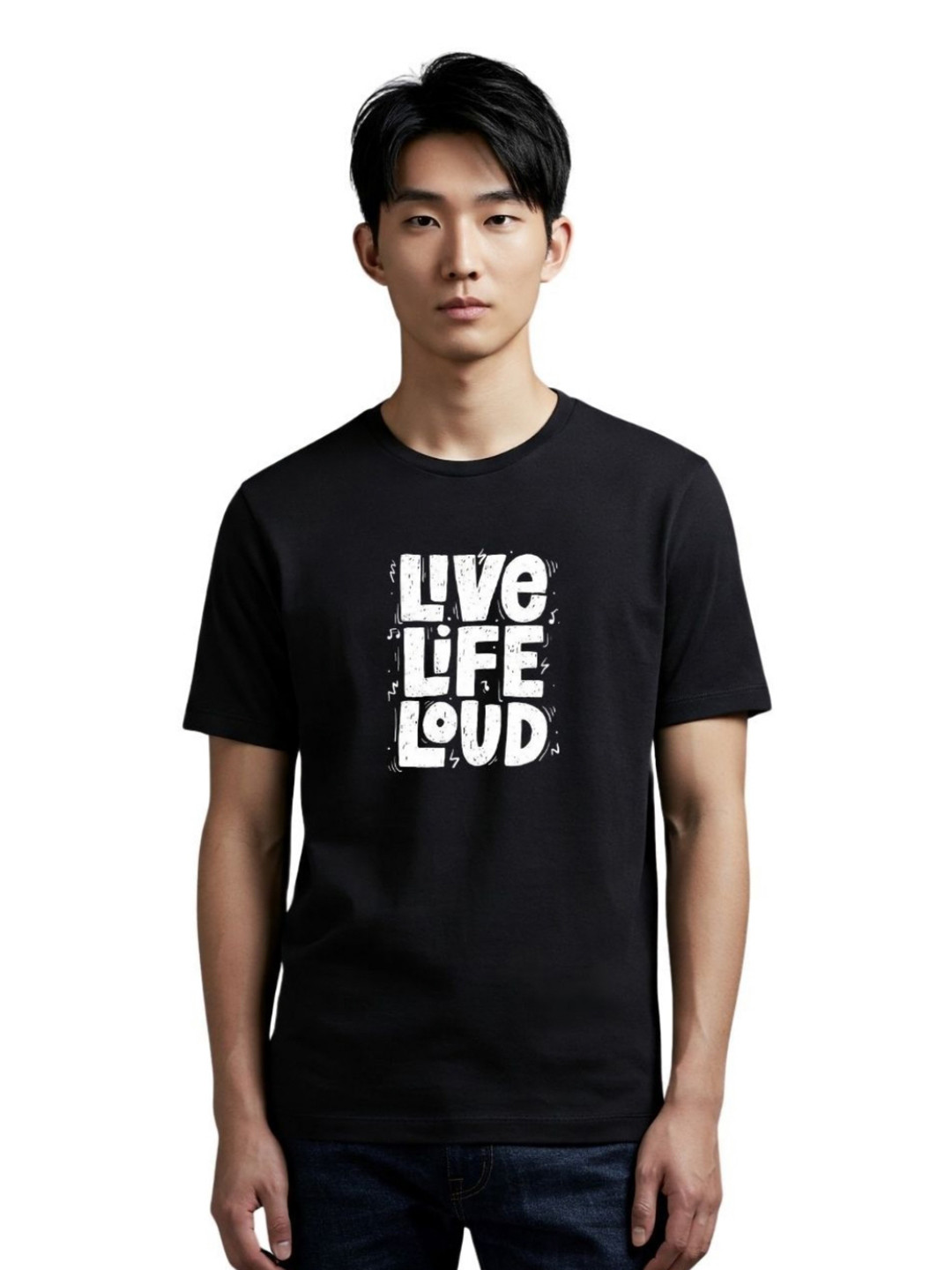 PULP Live Life Loud Typography Printed Pure Cotton T-Shirt