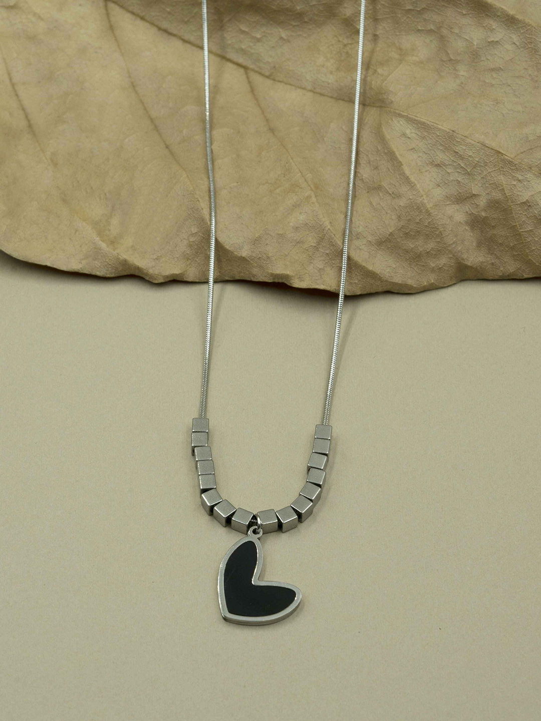 ARTKLIM Silver-Plated Stainless Steel Heart Chain