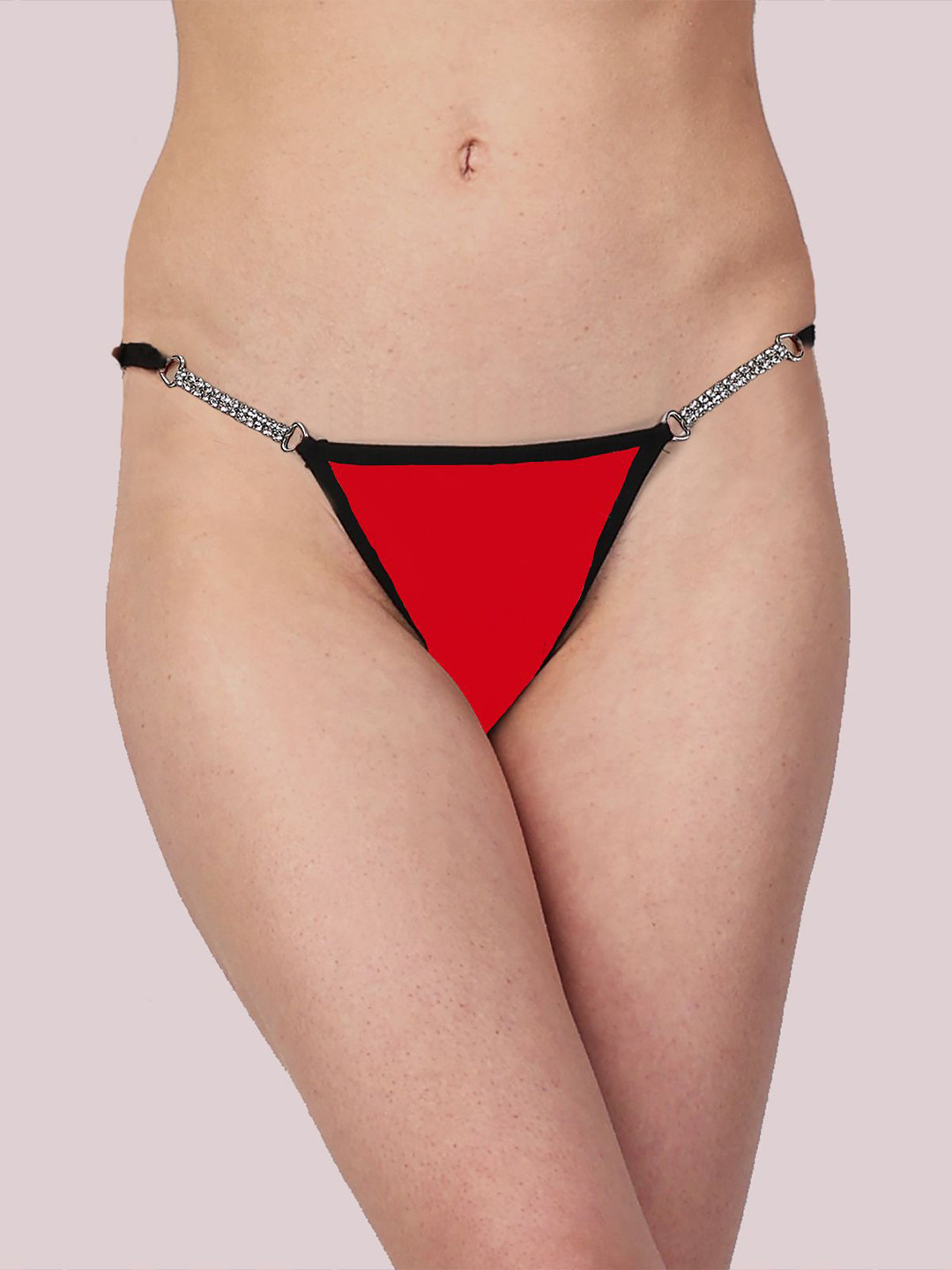 Lola Dola Mid-Rise G-String Rhinestone Connector Thong Briefs EBString-018
