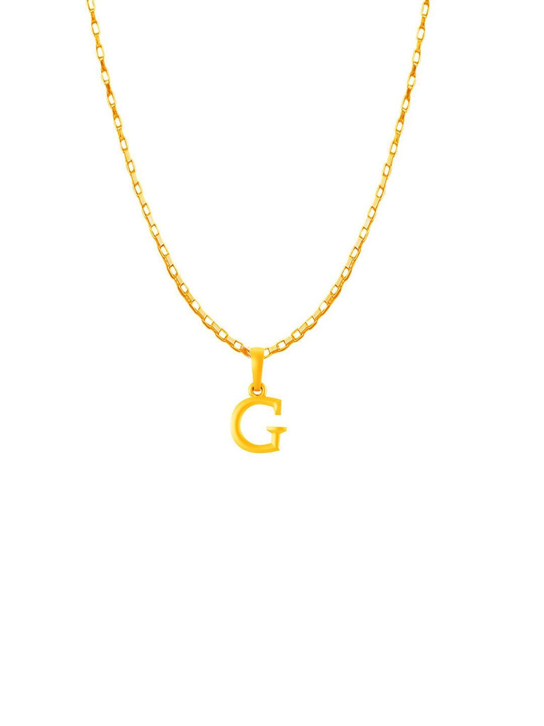 AKSHAT SAPPHIRE 92.5% Silver 22KT Gold Plated G Alphabet Pendant with Box Chain