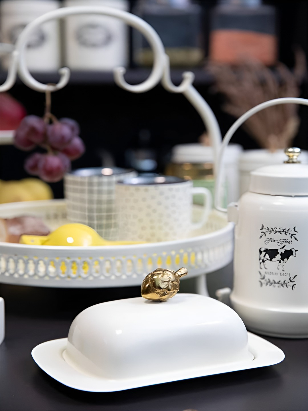 Living With Elan White 2025 Metal 1 Pieces Easy to Clean Food Platter