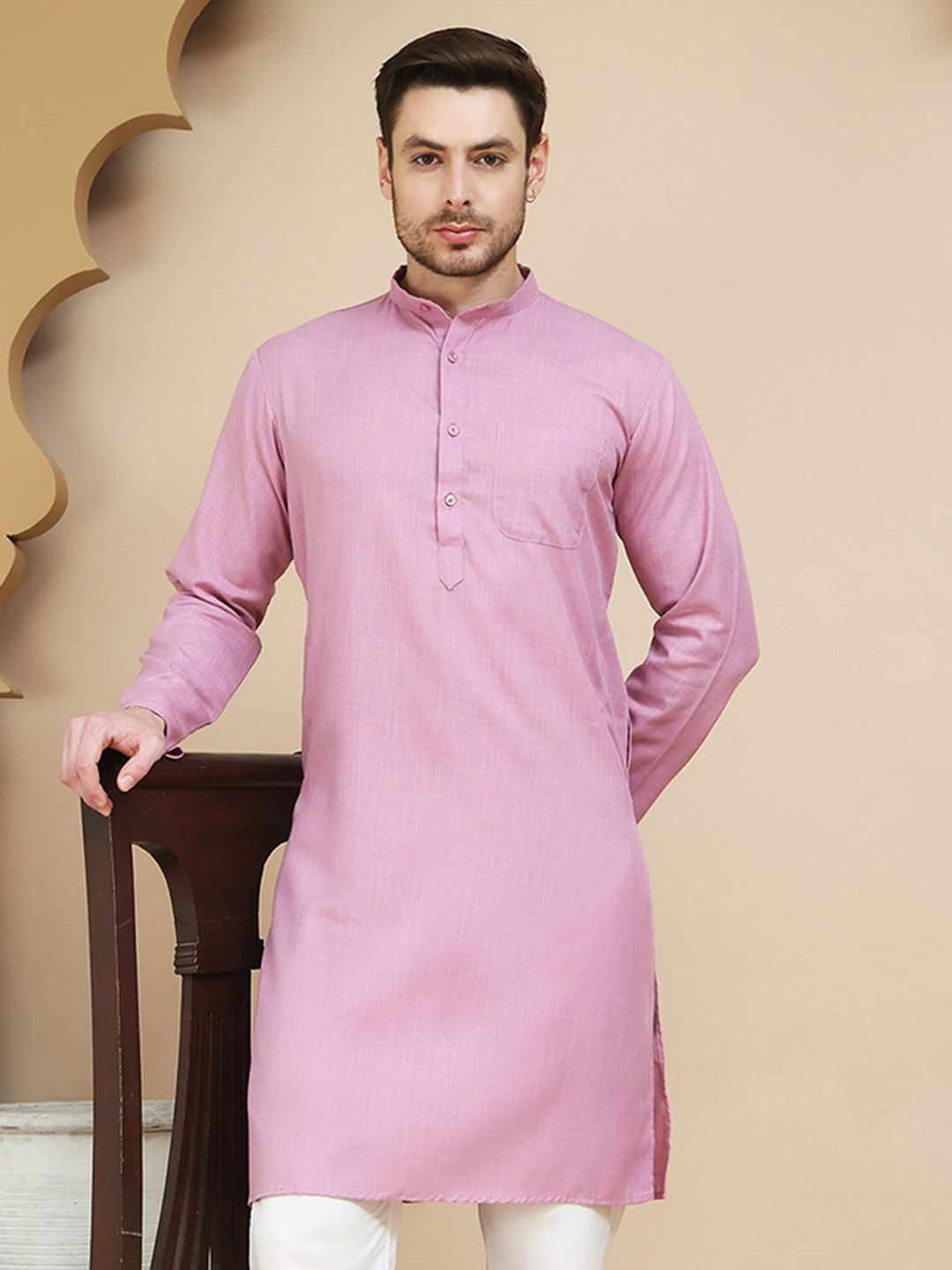 Anouk Mirage Mandarin Collar Pure Cotton Straight Kurta