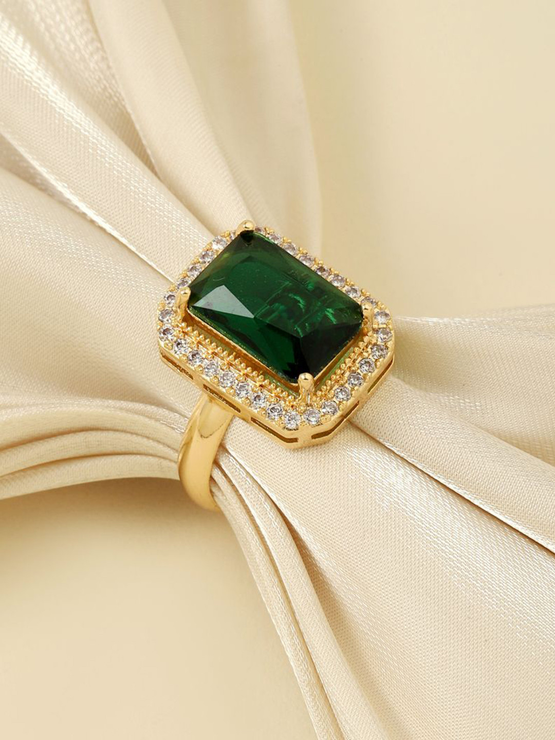 SALTY Pack of 2 Women Artemisia Emerald Solitaire Ring