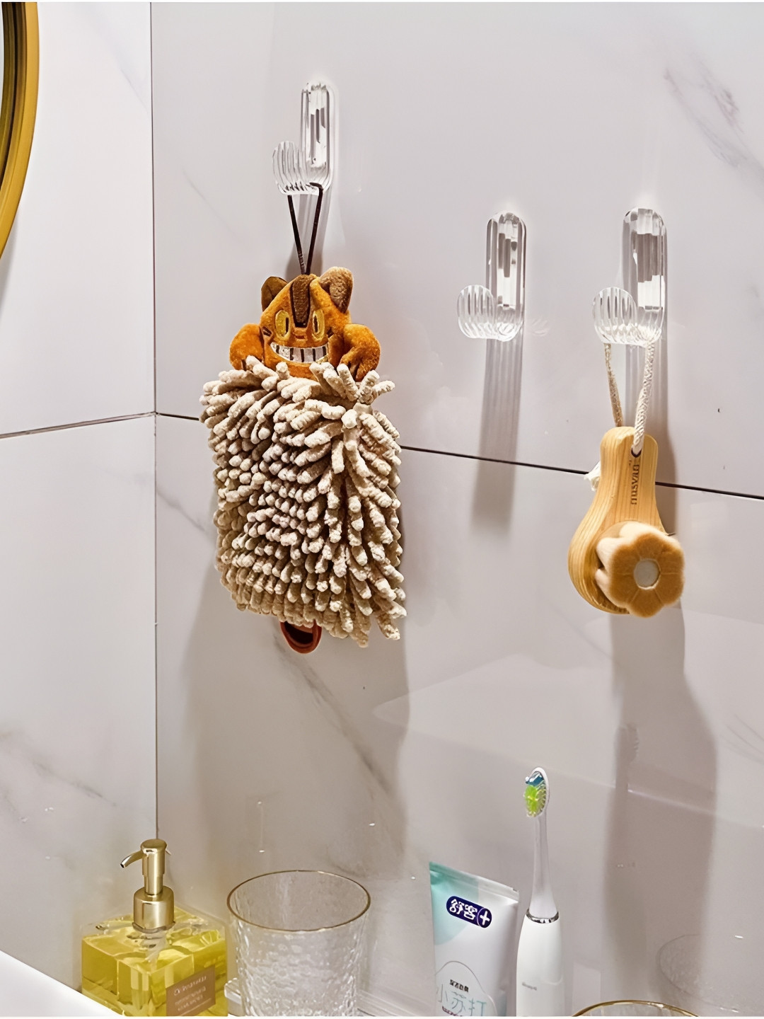 upkaranwale 3Pcs Transparent Wall Hooks