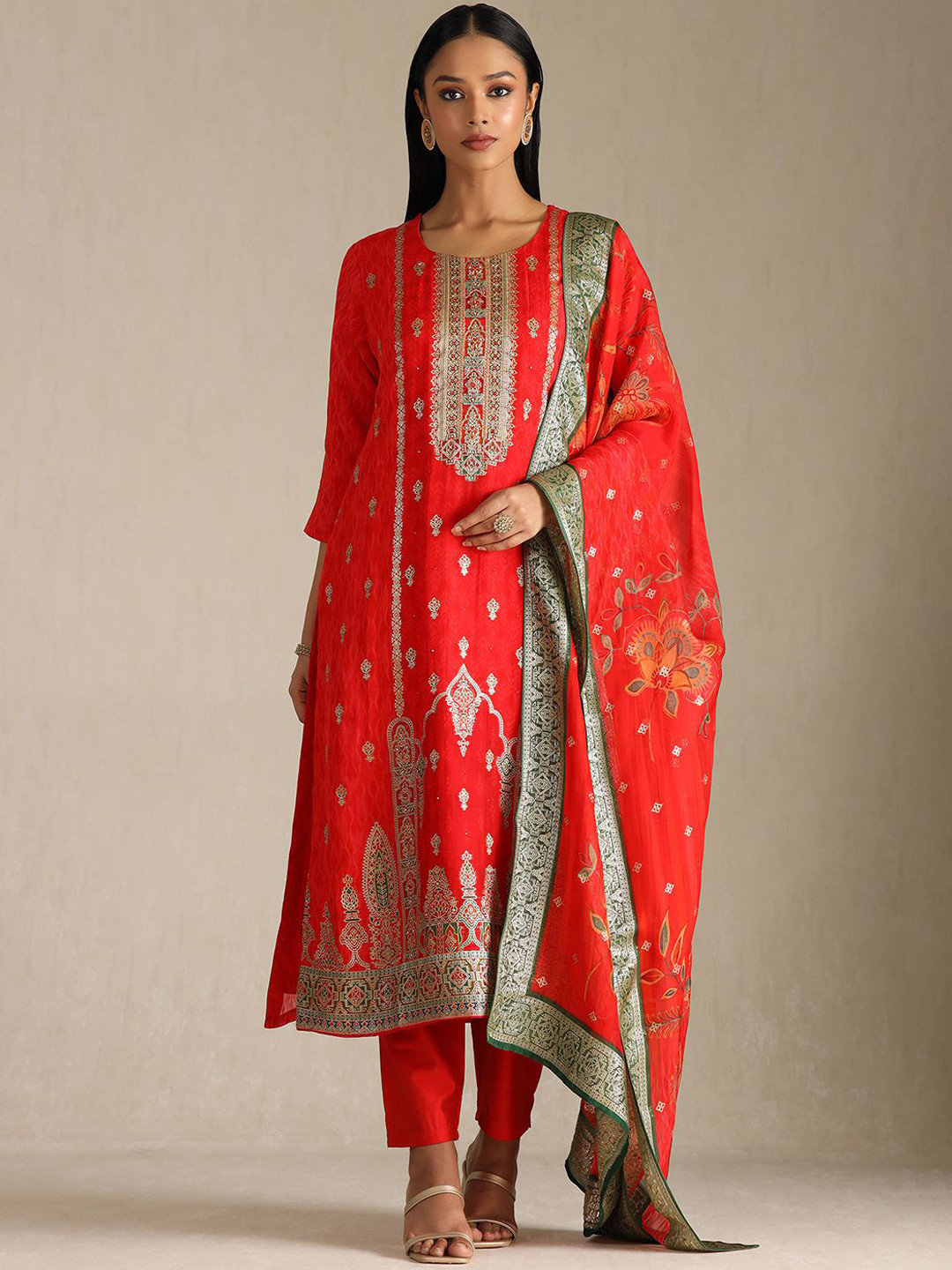 Soch Women Printed Beads and Stones Kurta Sets With Dupatta