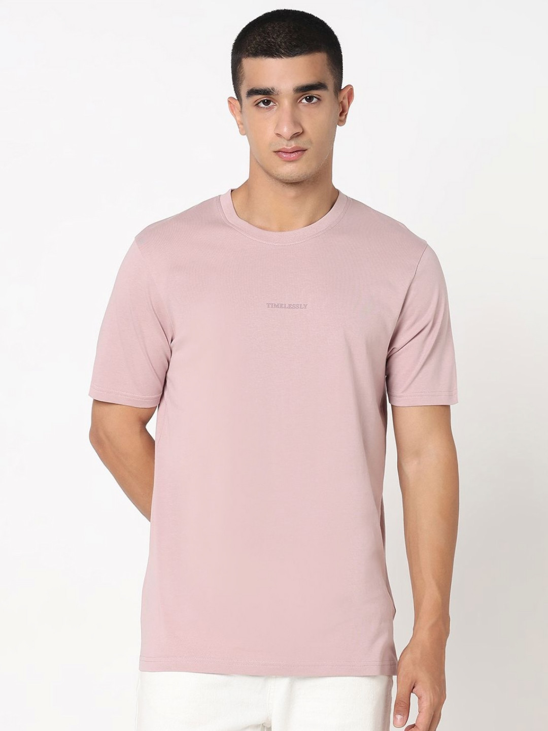 R&B Crew Neck Short Sleeves Cotton Casual T-shirt