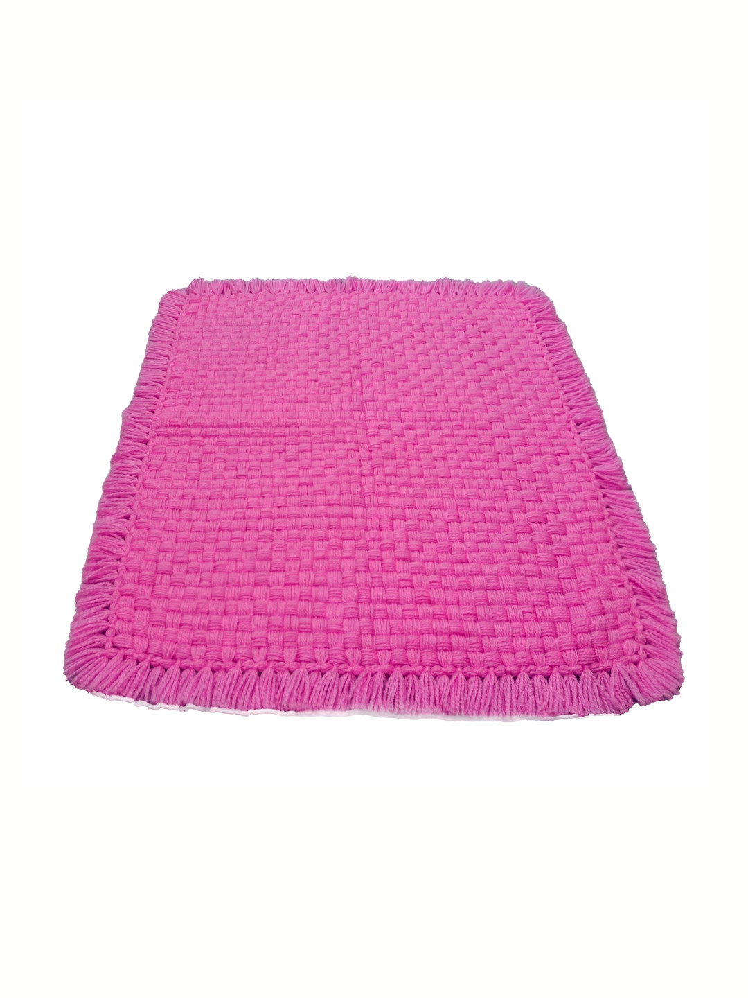 Jaipur Woollen Handicraft Soft Woollen Sitting Pink Prayer Mat