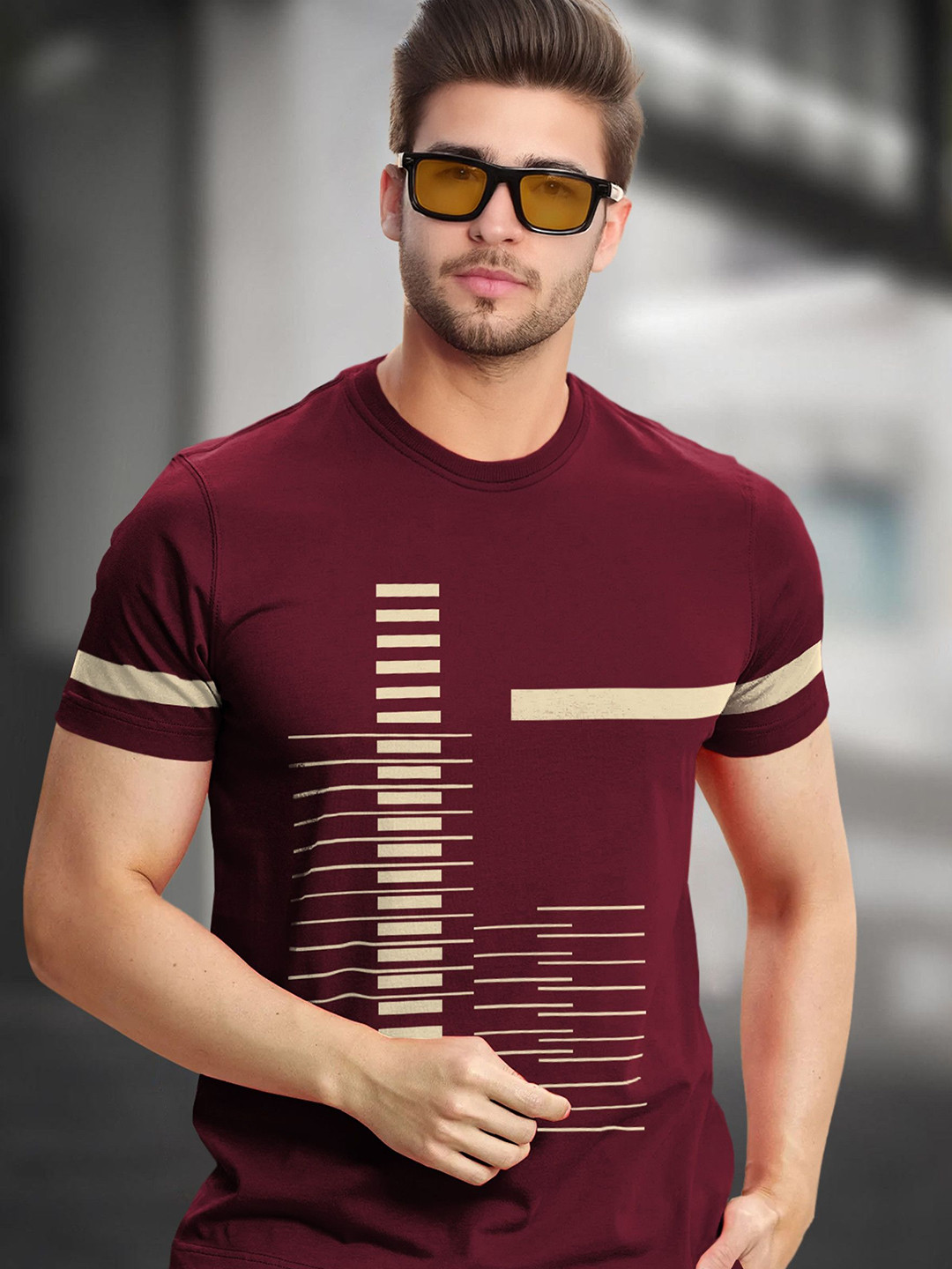 TRIPR Printed Short Sleeves Round Neck T-shirt