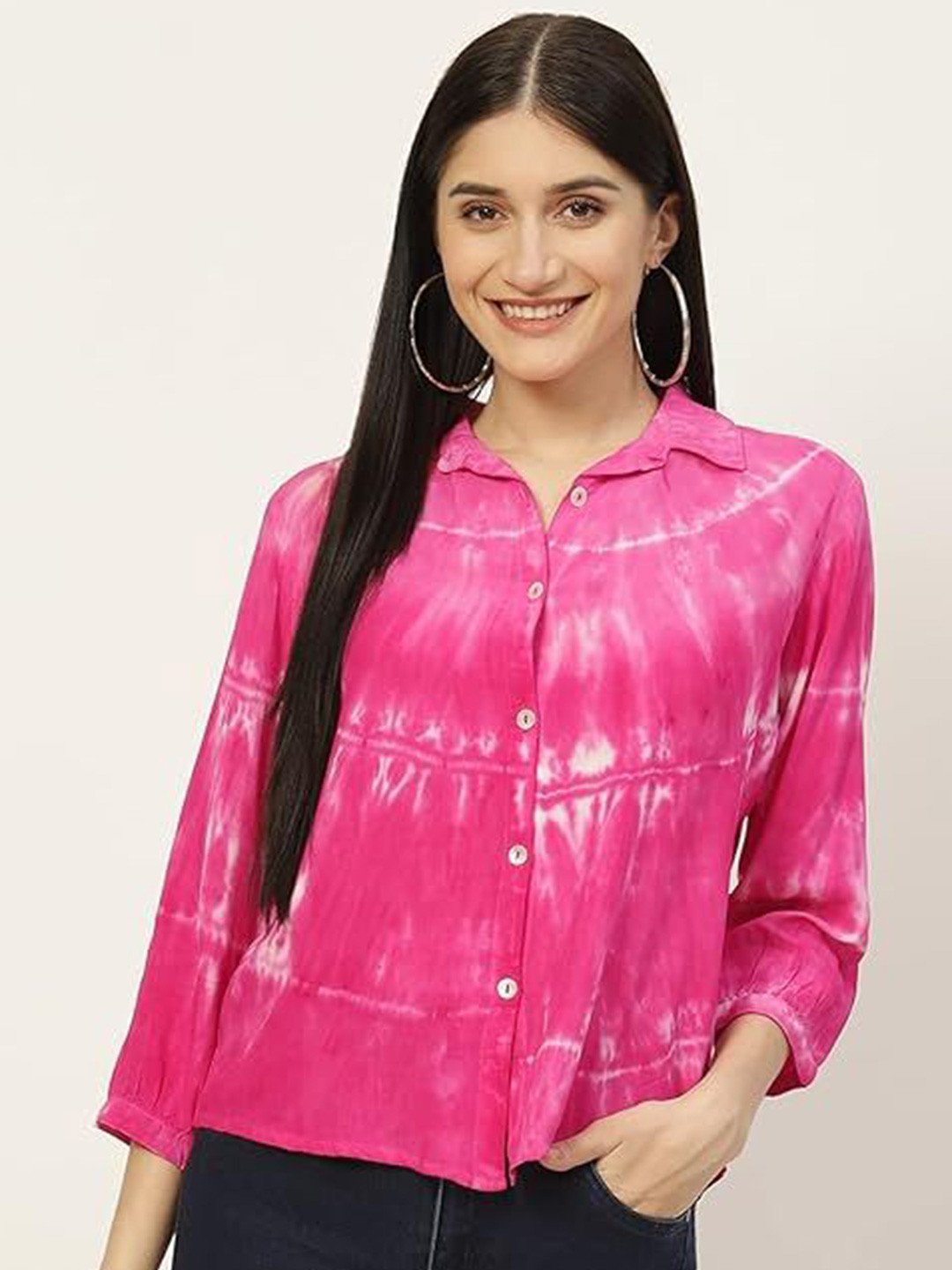 CORSICA Women Tie and Dye Relaxed Regular Fit Casual Shirt