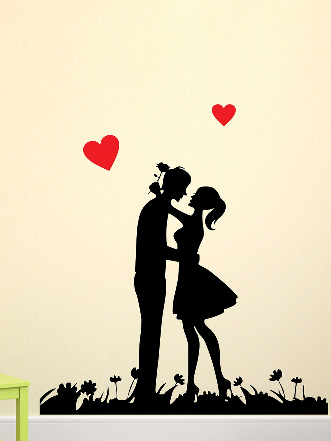 LANSTICK Black & Red Splash-Proof Eco-Friendly Couple With Love Wallpaper