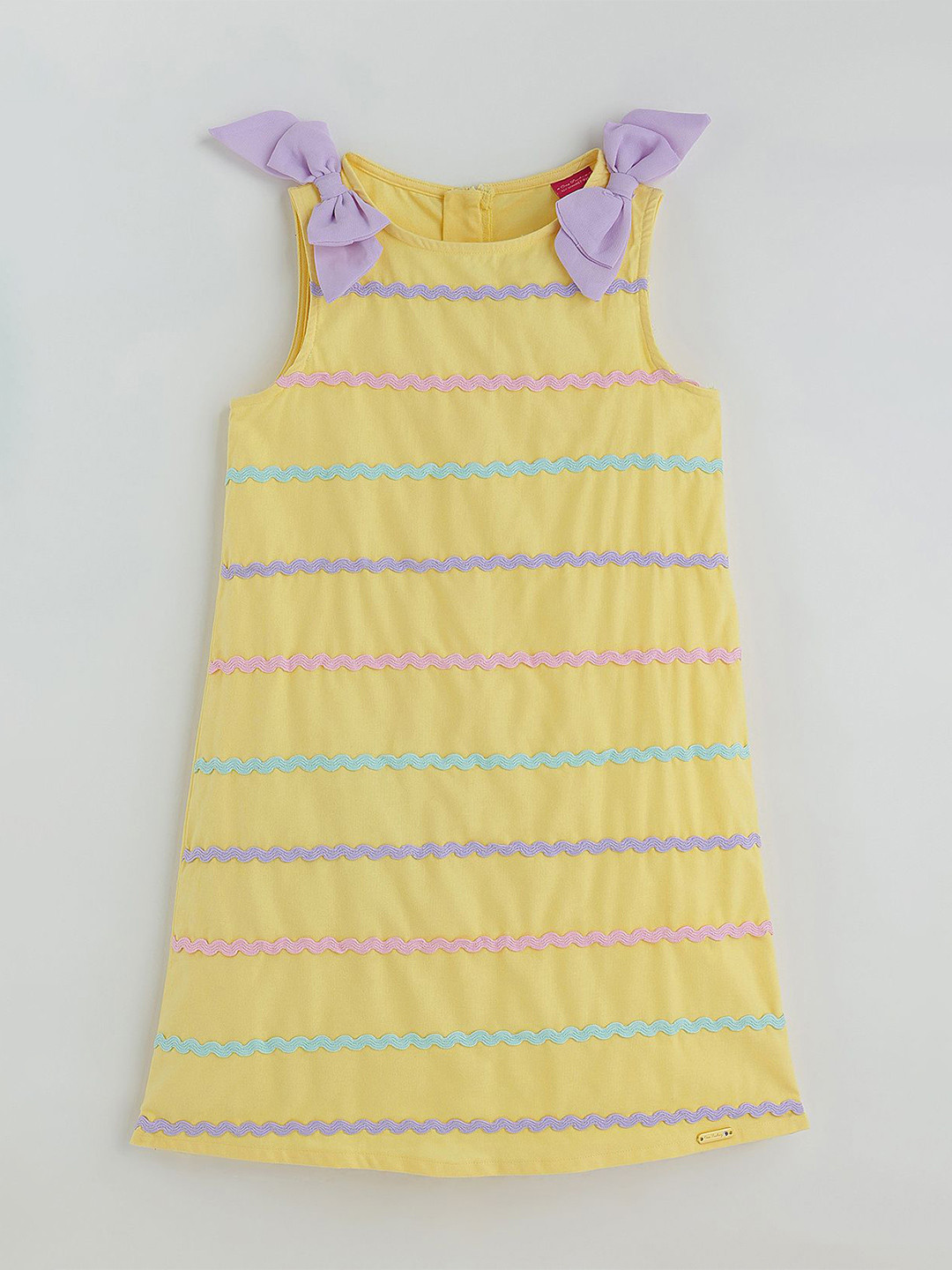 One Friday Girl Yellow A-Line Solid Dresses