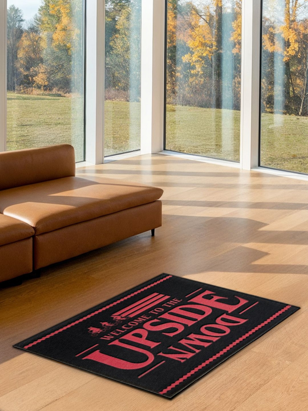 The Souled Store Red & Black Anti-Skid Printed Floor Mat