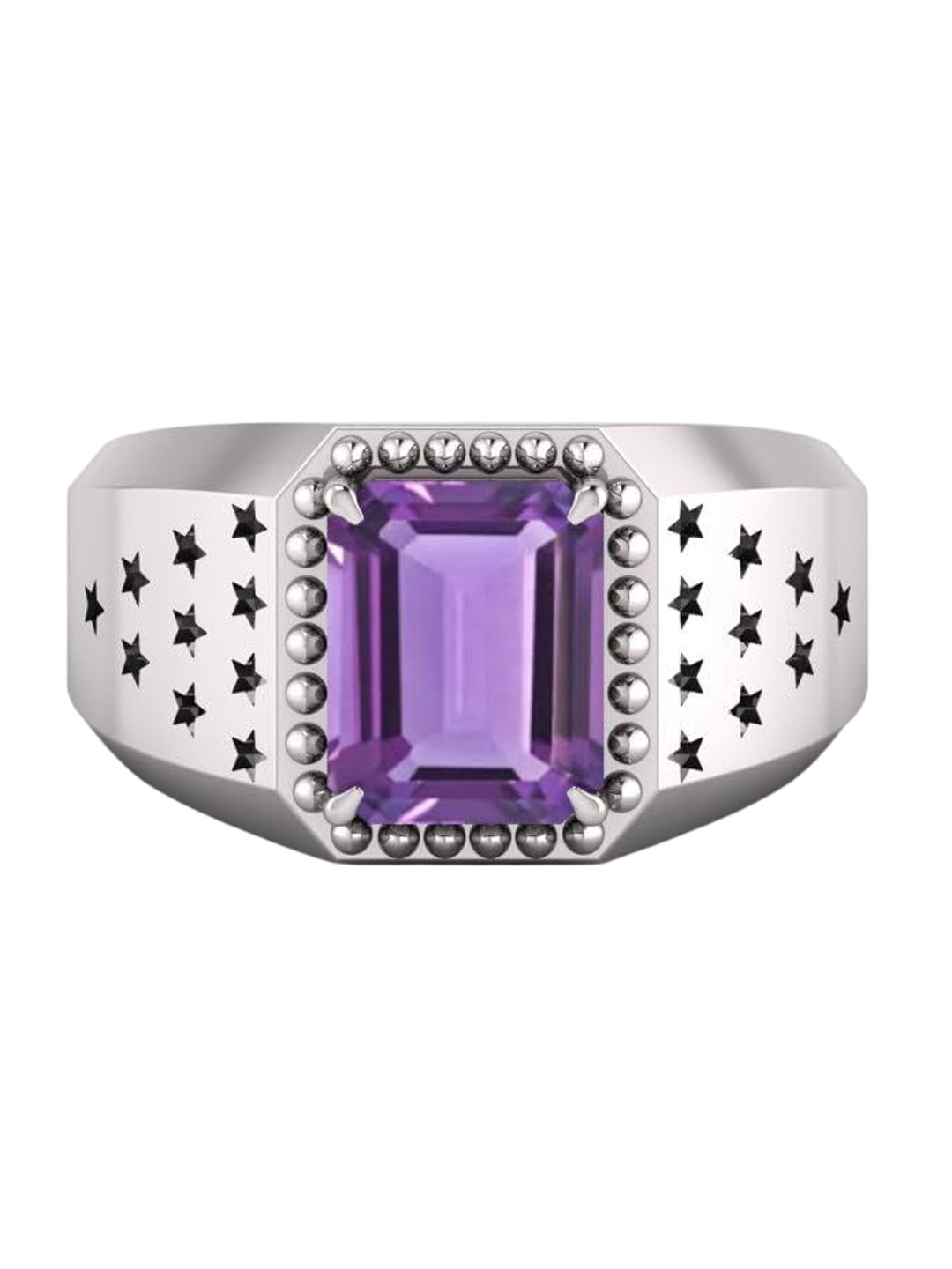 RRVGEM Unisex Brass Gemstone Unheated Untreated Ring