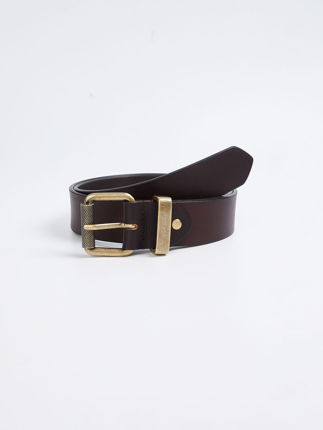 max Men Leather Formal Slim Belt With A Tang Closure