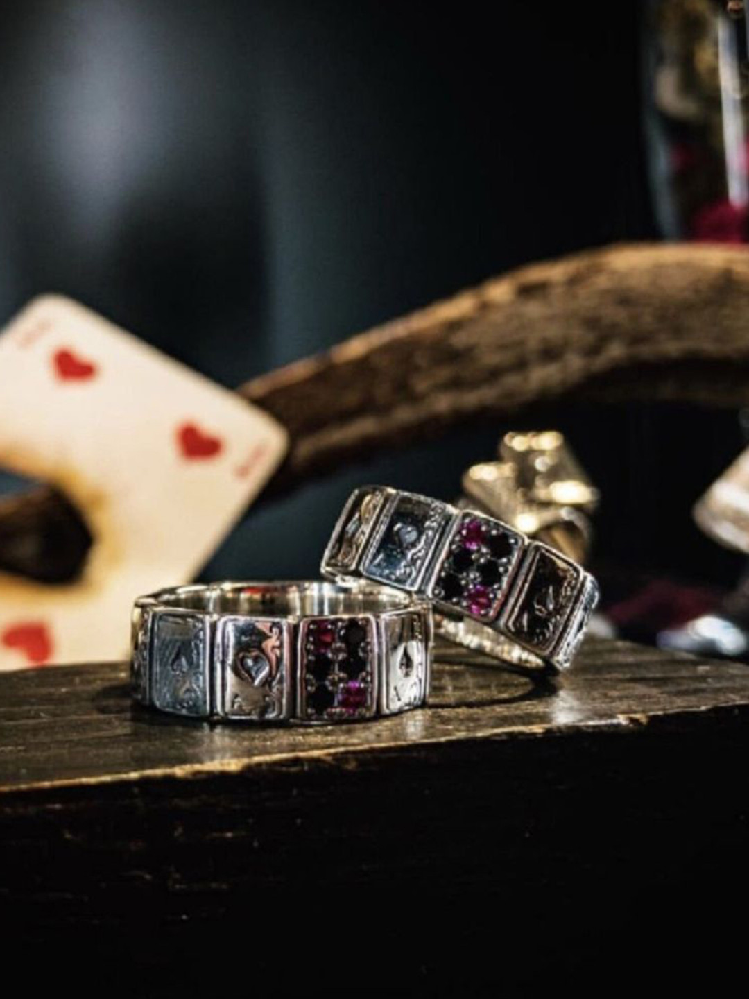 SALTY Pack of 2 Men Fortunes Card Ring