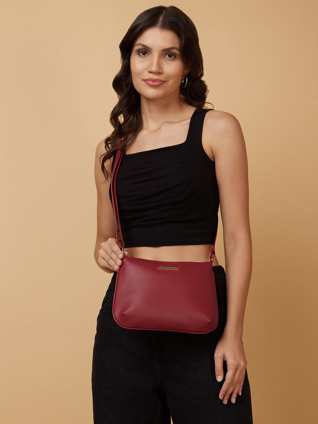 Caprese Cristina Women Maroon Small Sling Bag