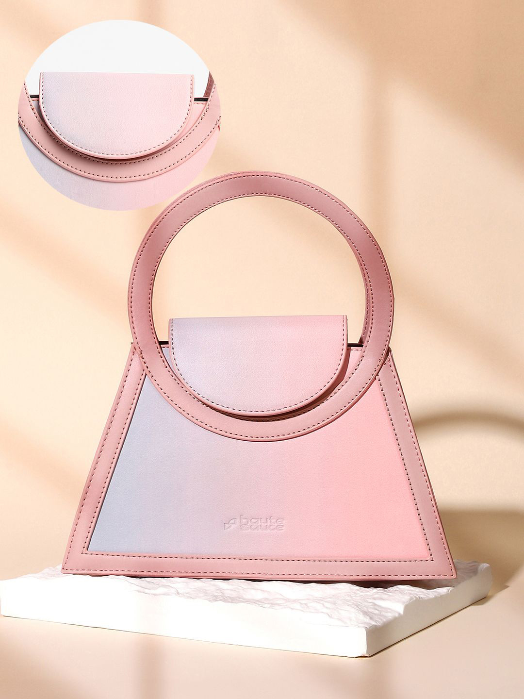 HAUTE SAUCE  Women Rouge Pink Leather The Aureola Hand Bag